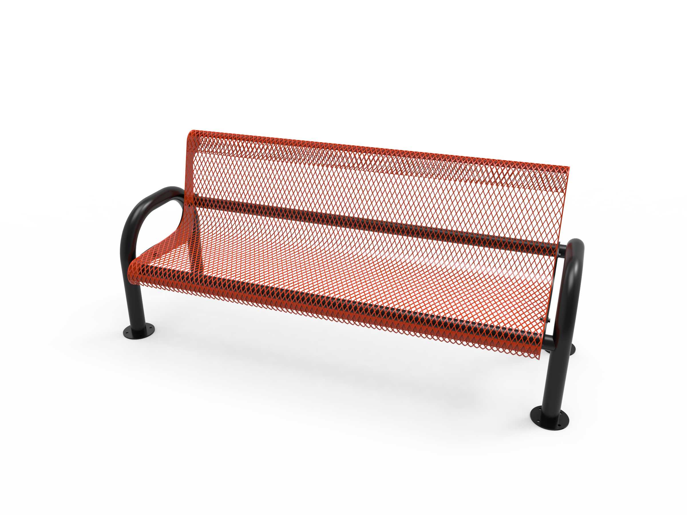 MyTCoat 4’ - 6' MOD Bench w/ Back, Expanded Metal, Surface Mount SKU BMD04
