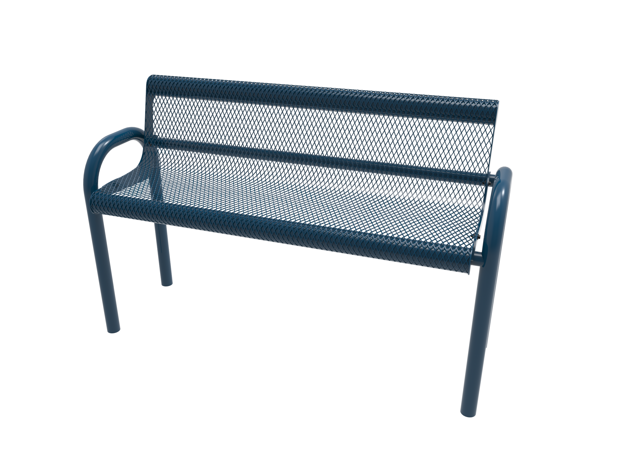 MyTCoat 4’ - 6' MOD Bench w/ Back, Expanded Metal, Inground SKU BMD04