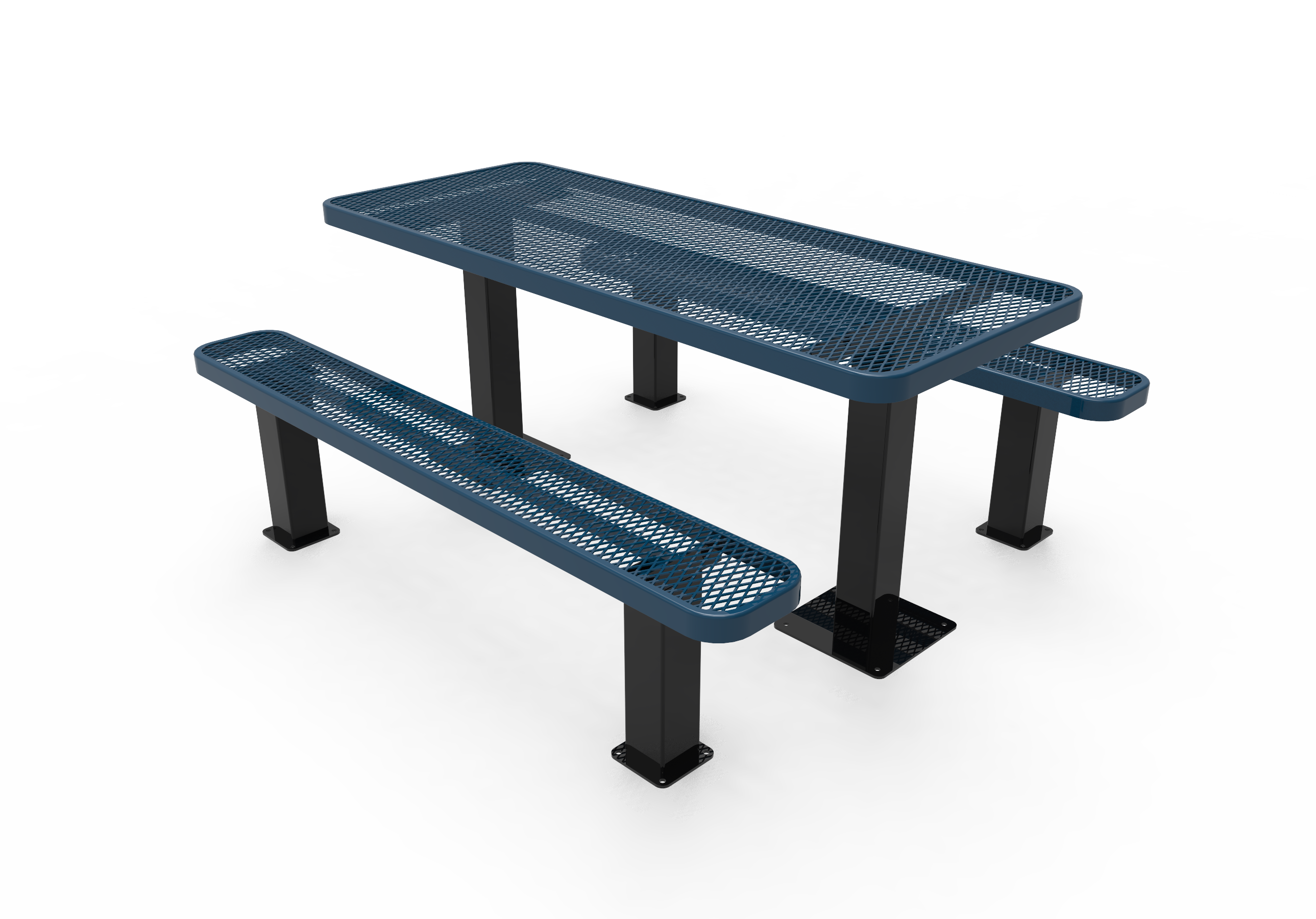 MyTCoat 6’ Independent Pedestal Table, Expanded Metal, Surface Mount SKU TRT06