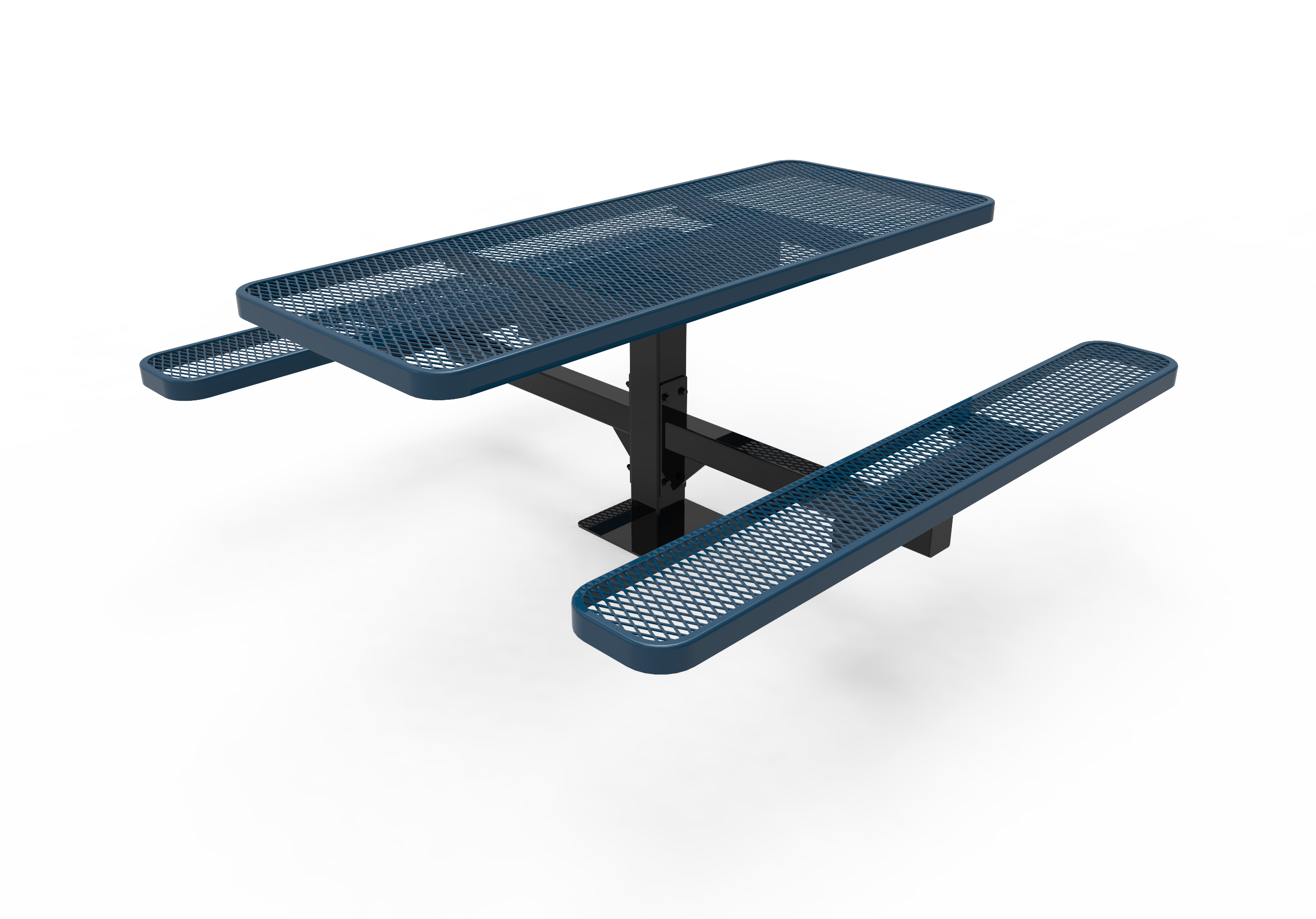 MyTCoat 6’ Rectangular Pedestal Table, Expanded Metal, Surface Mount SKU TRT06