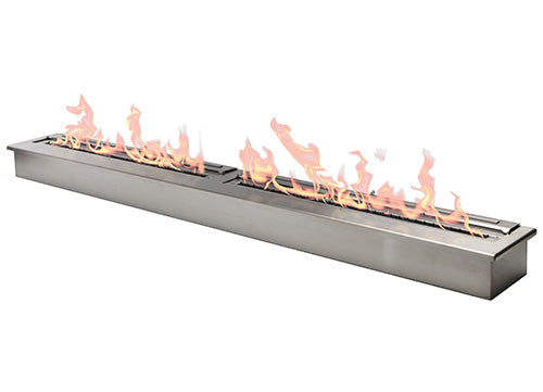 The Bio Flame 72” Burner Bio Ethanol Fireplace SKU EB-72-Silver