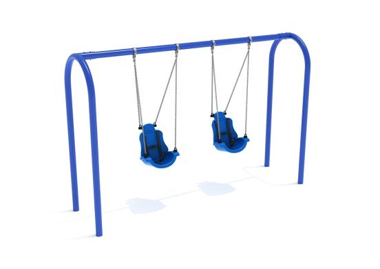 Playground Equipment 8 Feet High Elite Arch Post Swing w/ Child Adaptive Seats SKU PSWCA001WS