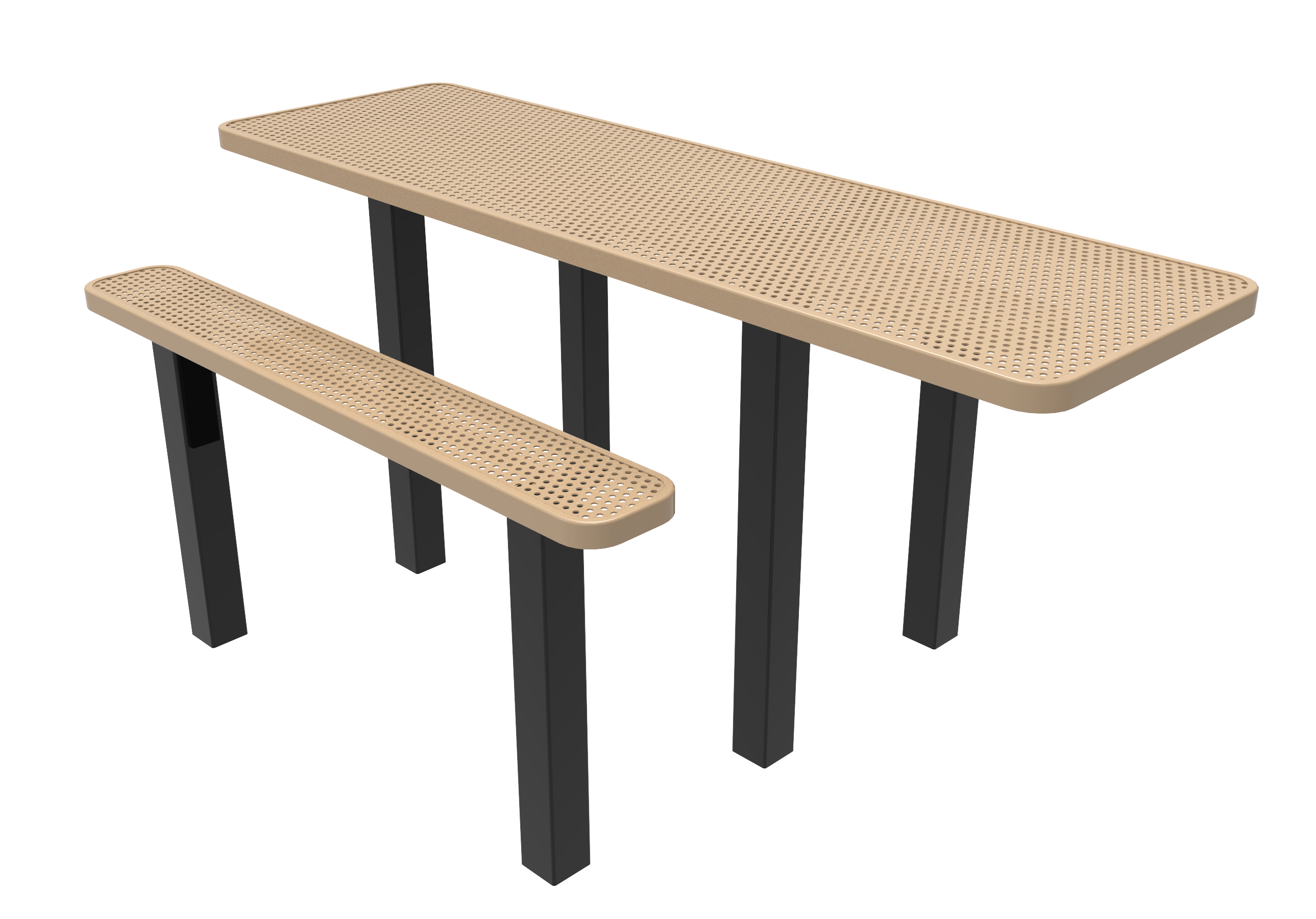 MyTCoat 8’ Independent Pedestal Table, Punched Steel, Inground Mount SKU TRT08