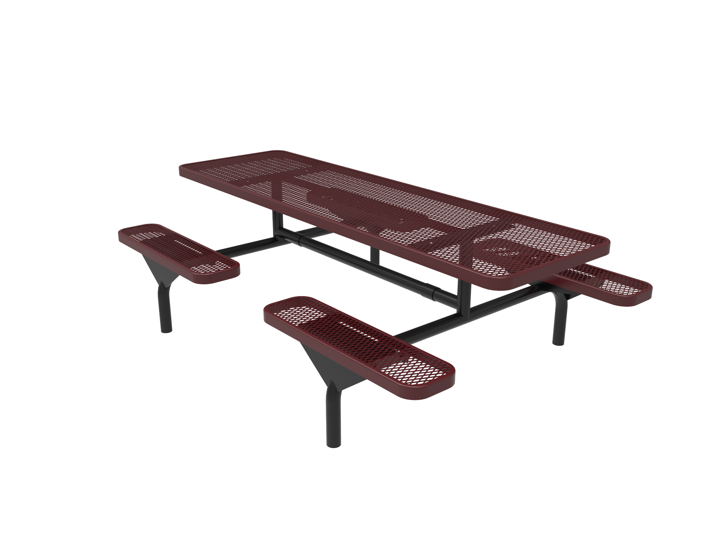 MyTCoat 8 Foot Rectangular Nexus Pedestal Table, Expanded Metal SKU TRT08