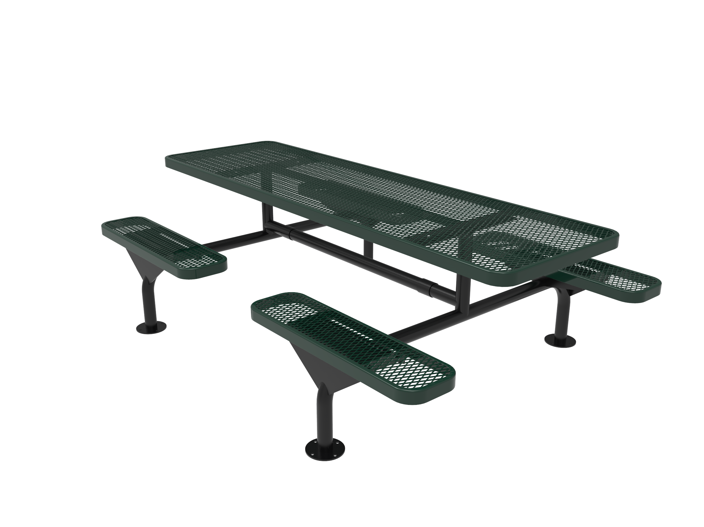 MyTCoat 8 Foot Rectangular Nexus Pedestal Table, Expanded Metal SKU TRT08