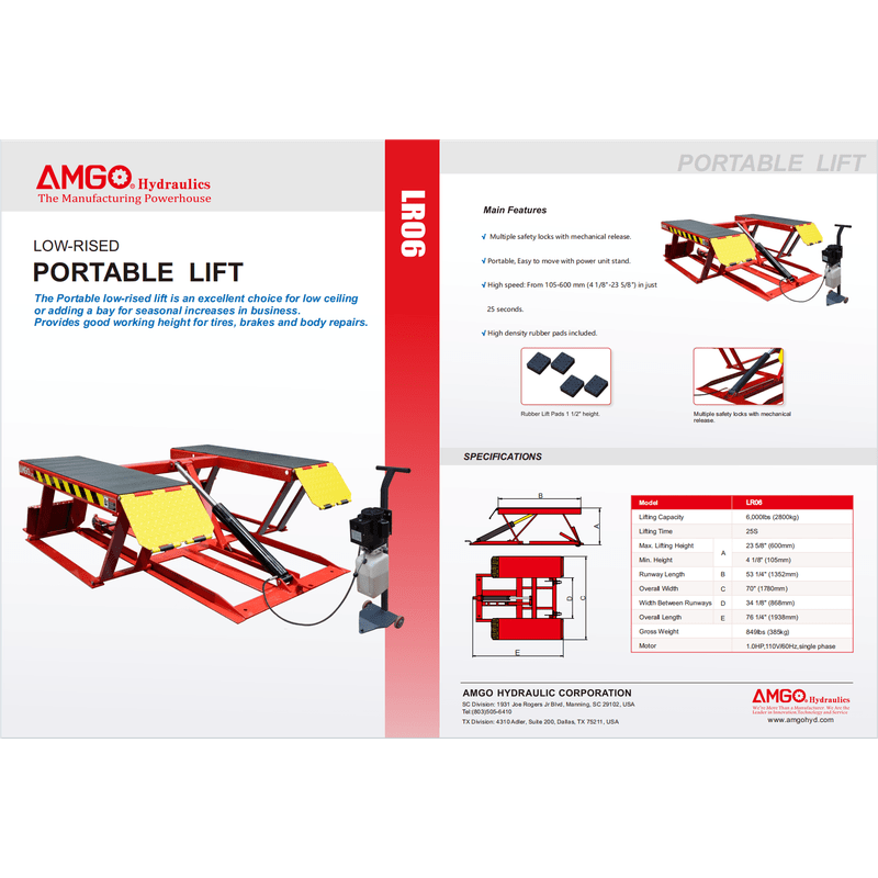AMGO Low-Rise Lift SKU LR06