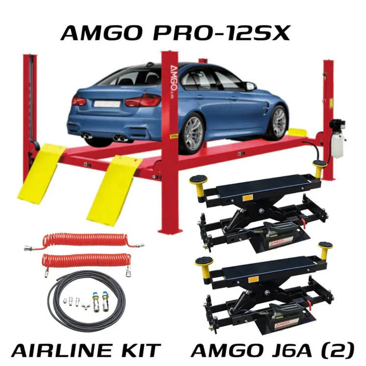 AMGO 12,000 lbs 4 Post Lift Combo SKU PRO-12SX+J6A