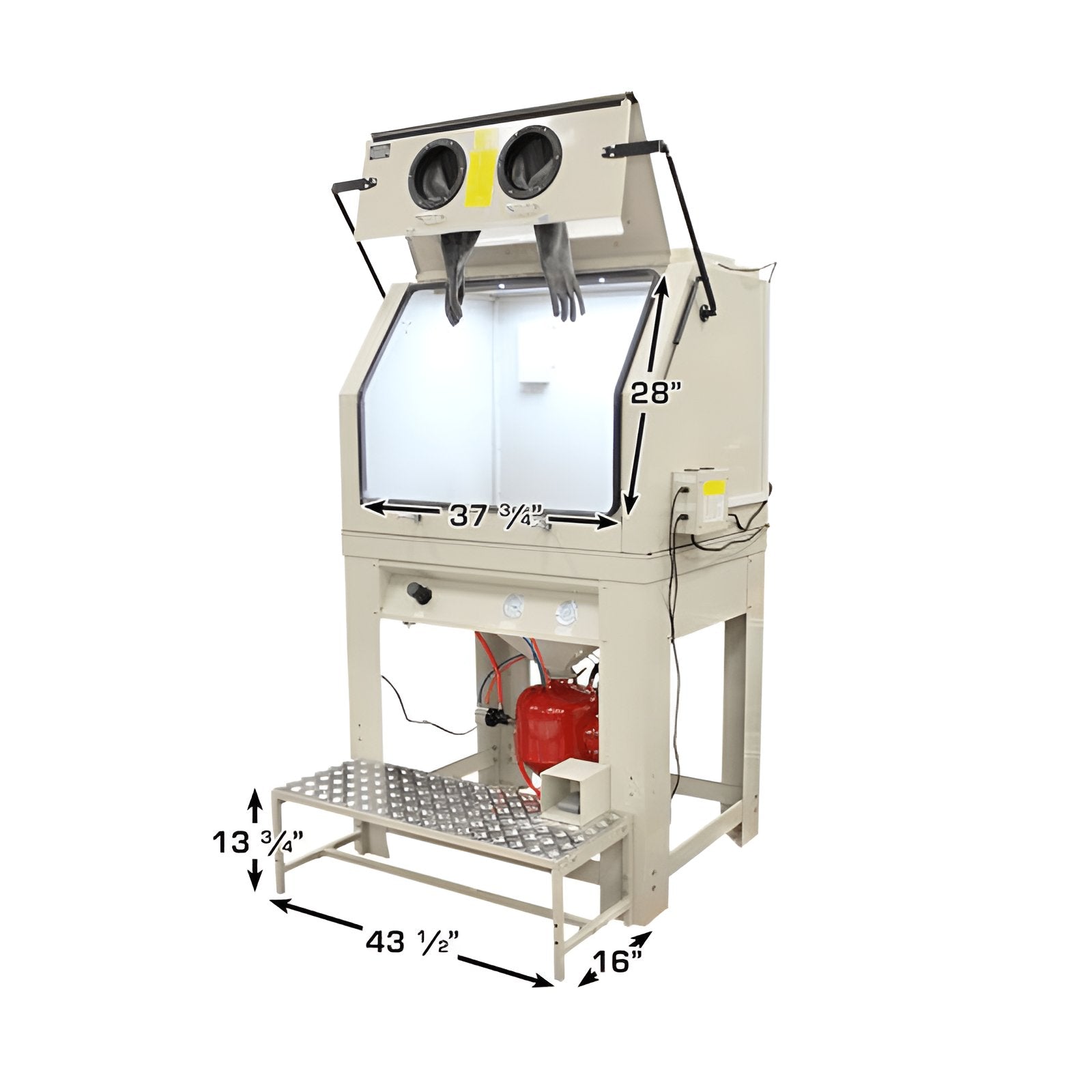 Atlas Pressurized Large Sandblast Cabinet w/ Vacuum SKU ATEHTPSBC990