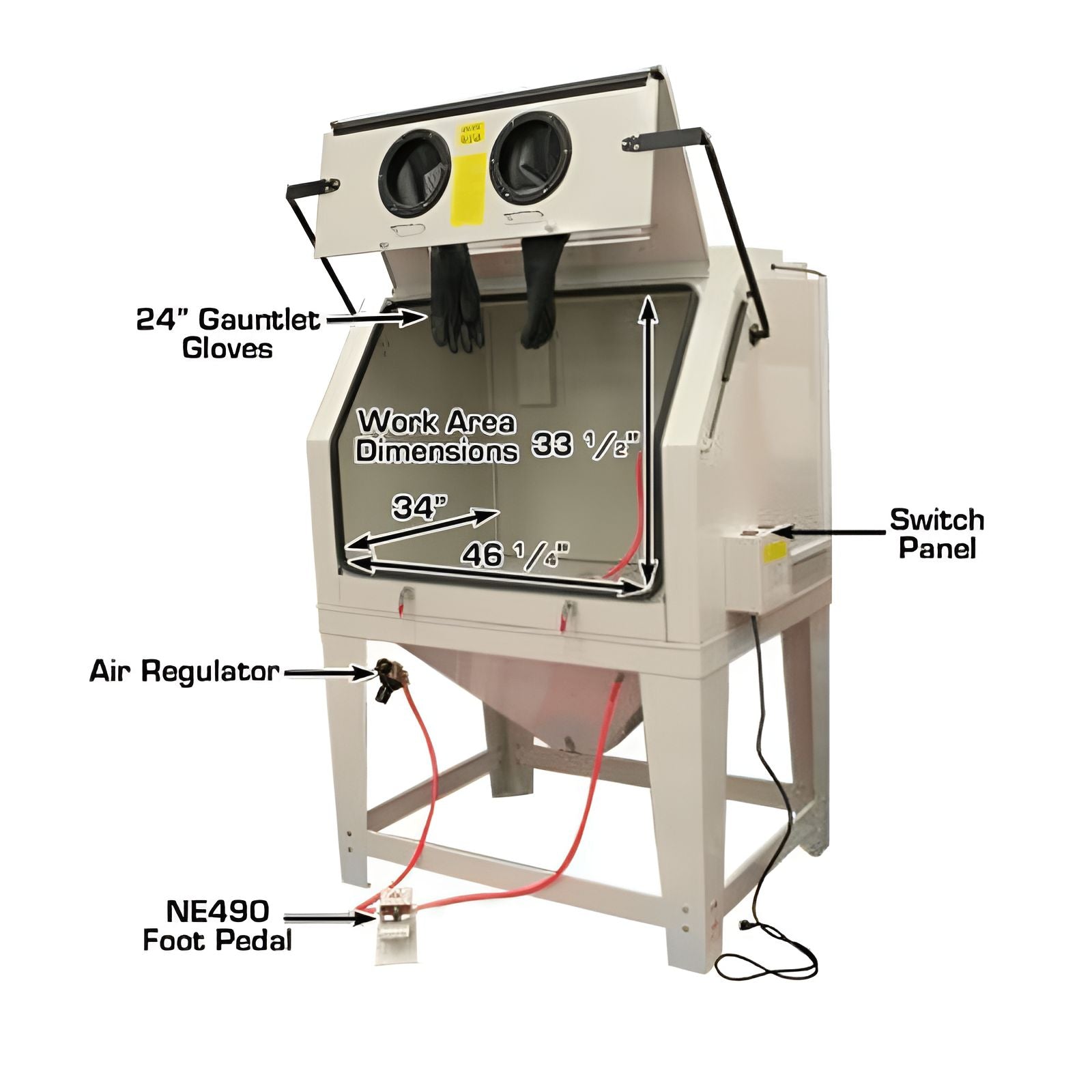 Atlas Large Sandblast Cabinet w/ Vacuum SKU ATEHTSBC990