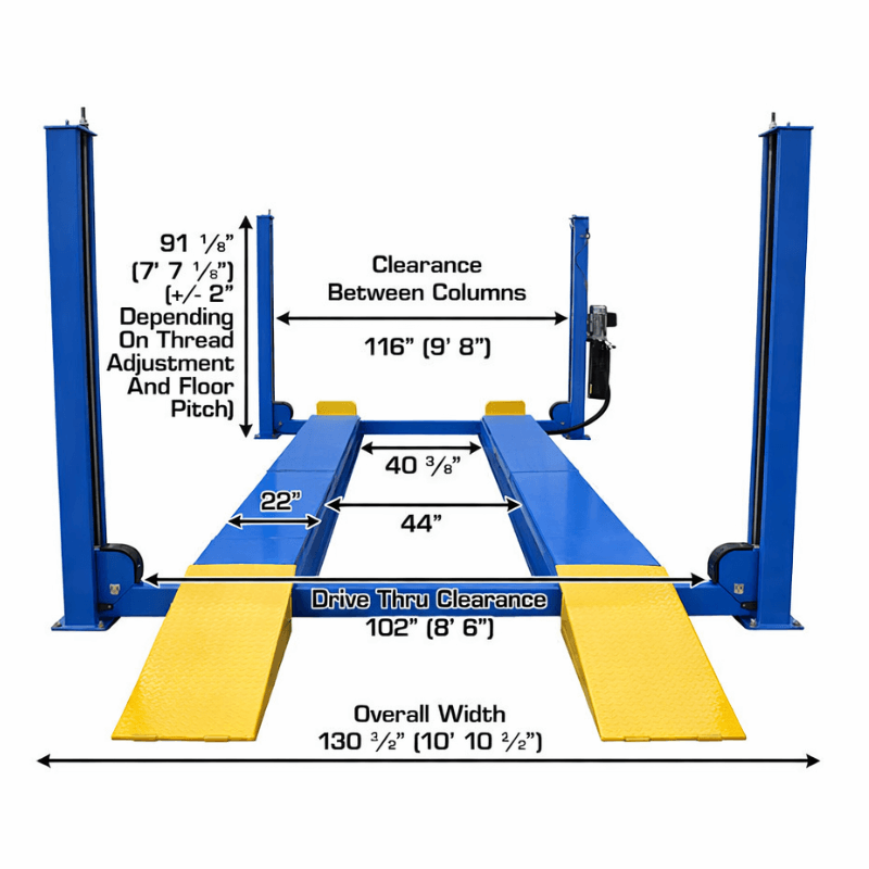 Atlas 414A 4 Post Alignment Lift, 2 x RJ8 Rolling Jacks Combo SKU ATEATTD-414A-COMBO