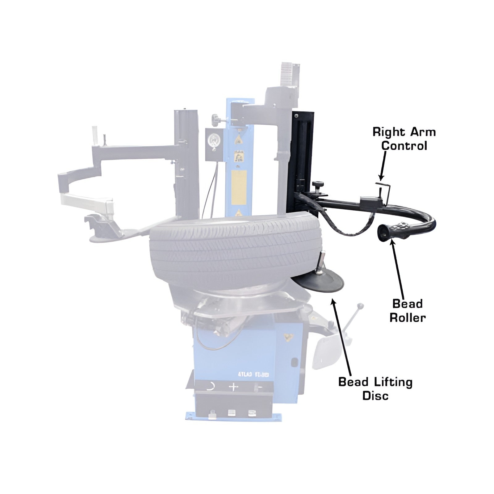 Atlas RHA-SA 200 Series Tire Changer Right-Hand Assist Arm SKU ATEATTC-RHA-SA
