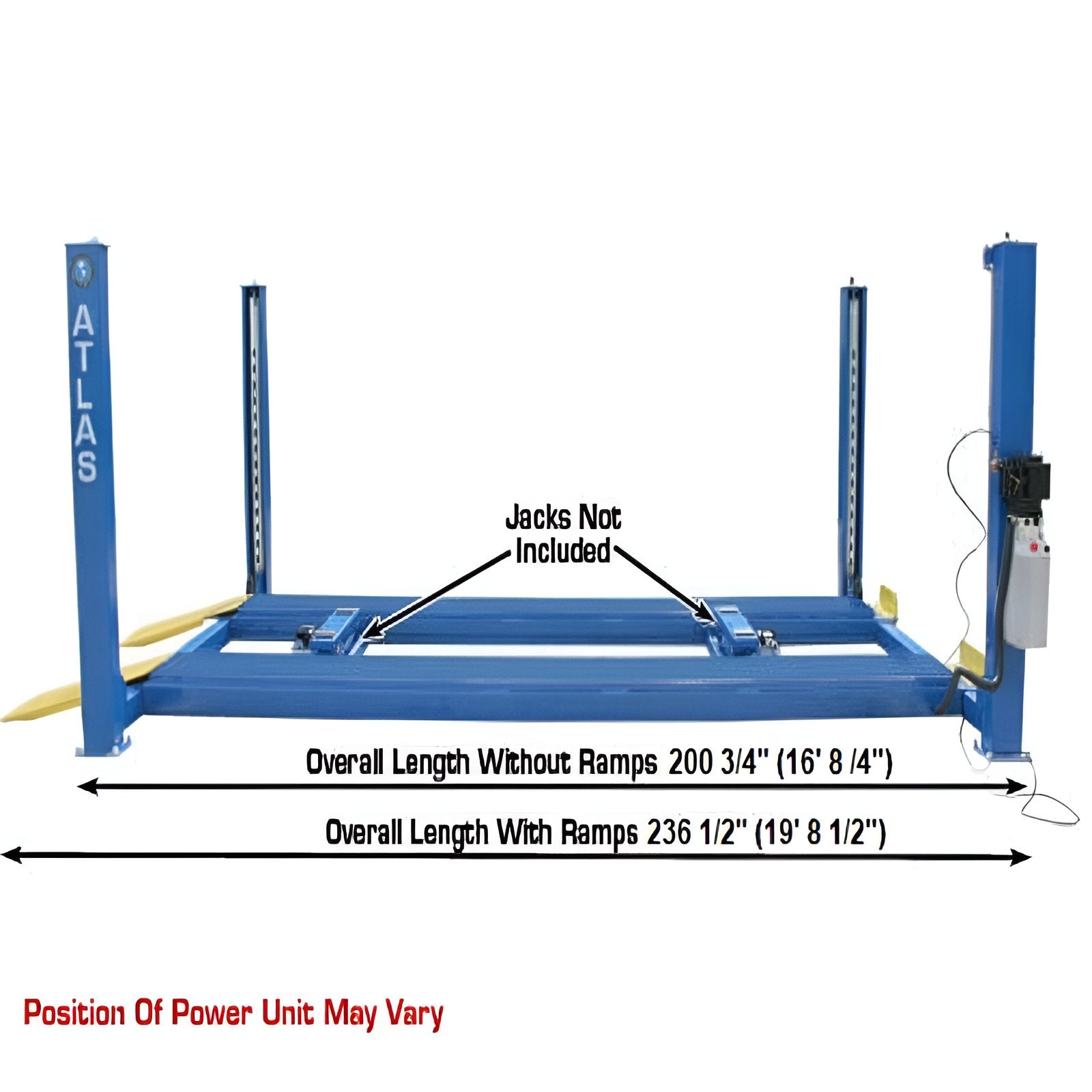 Atlas 4 Post Lift 12,000 lb, Commercial Grade SKU ATEATTD-412