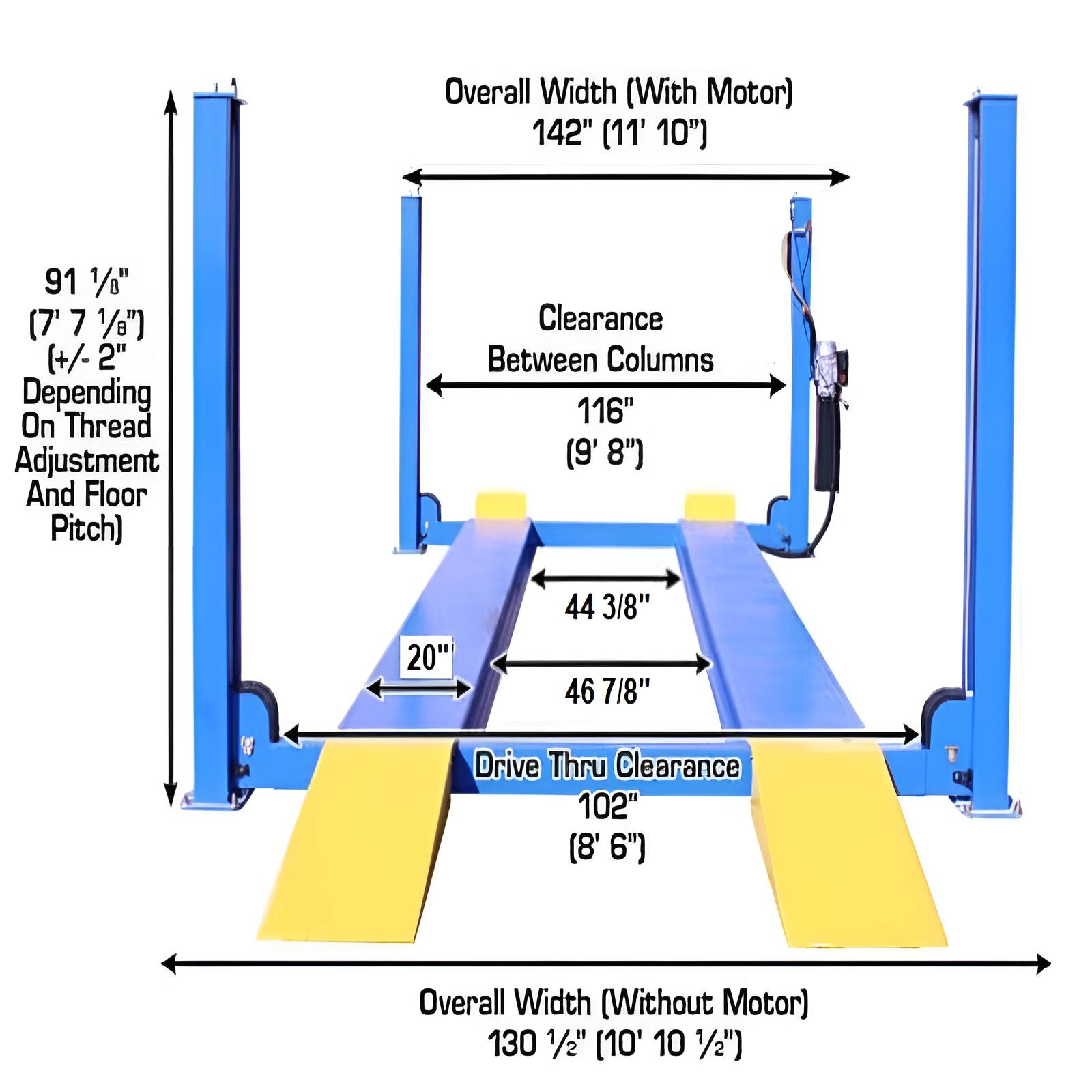 Atlas 14,000 lb 4 Post Lift, Commercial Grade SKU ATEATTD-414