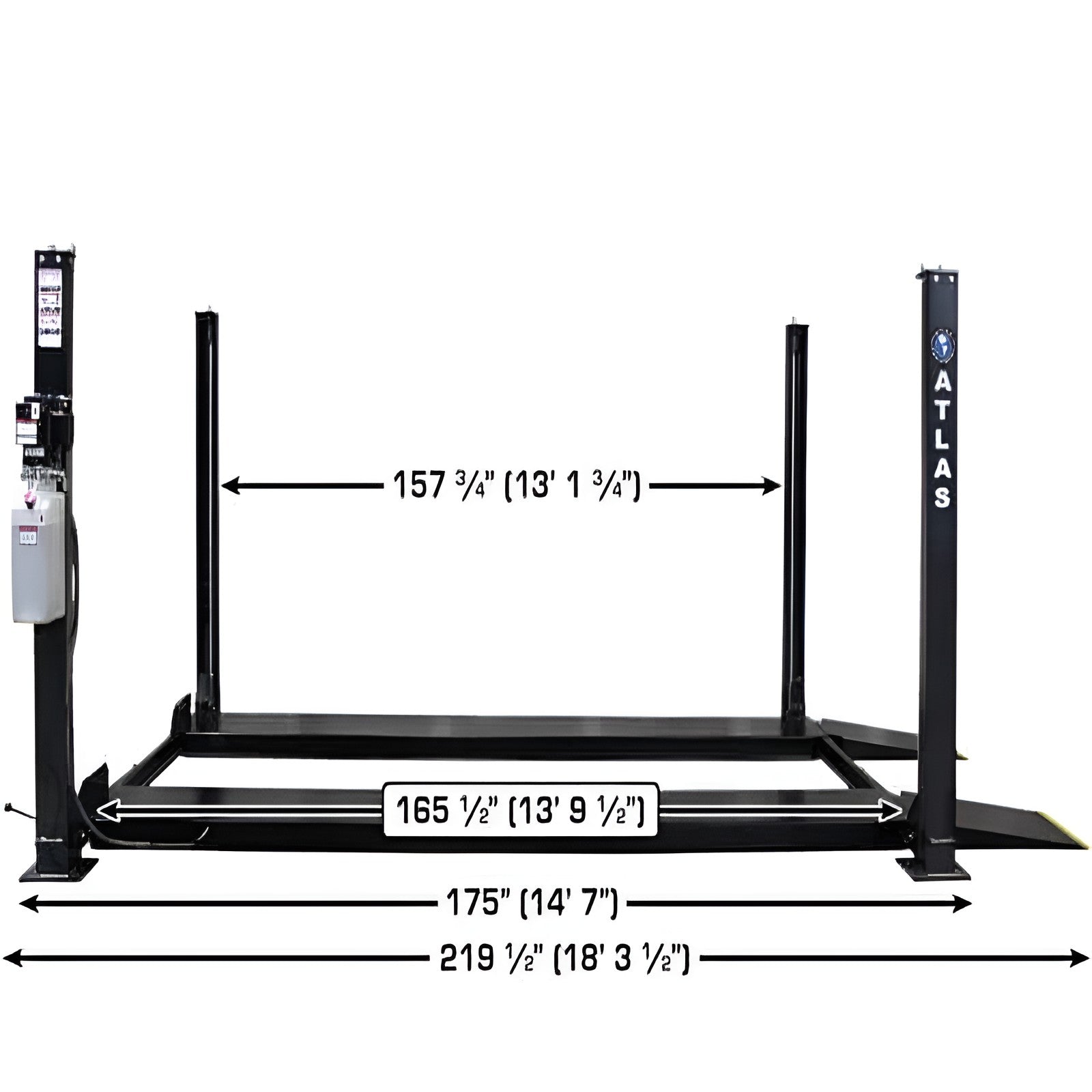 Atlas APEX 8 4 Post Lift, 2 x ProJack35 Sliding Jacks Combo SKU ATEATTD-APEX8-COMBO