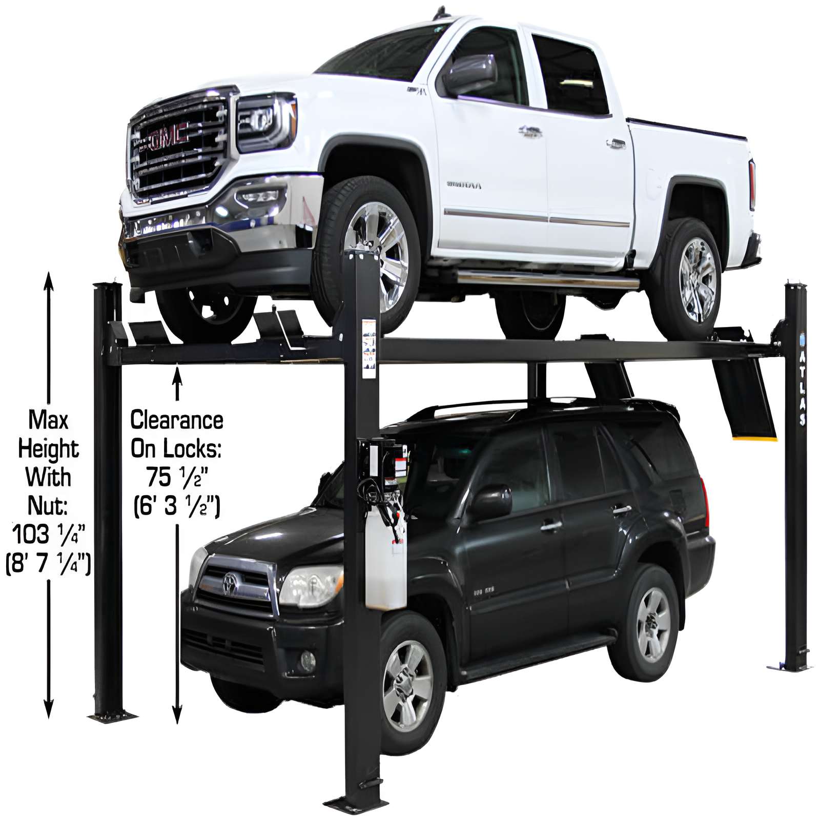 Atlas Apex 9,000 lb 4 Post Vehicle Storage Lift, ALI Certified SKU ATEAPEX9