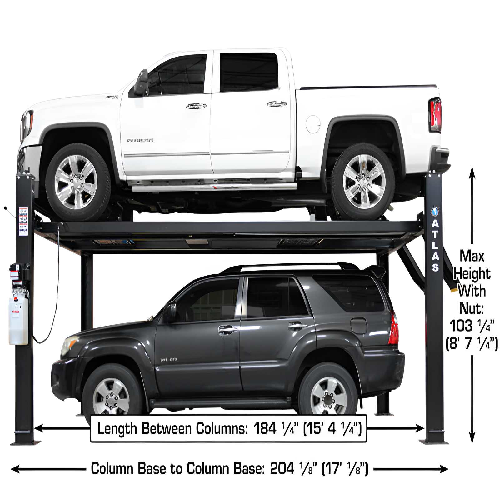 Atlas Apex 9,000 lb 4 Post Vehicle Storage Lift, ALI Certified SKU ATEAPEX9