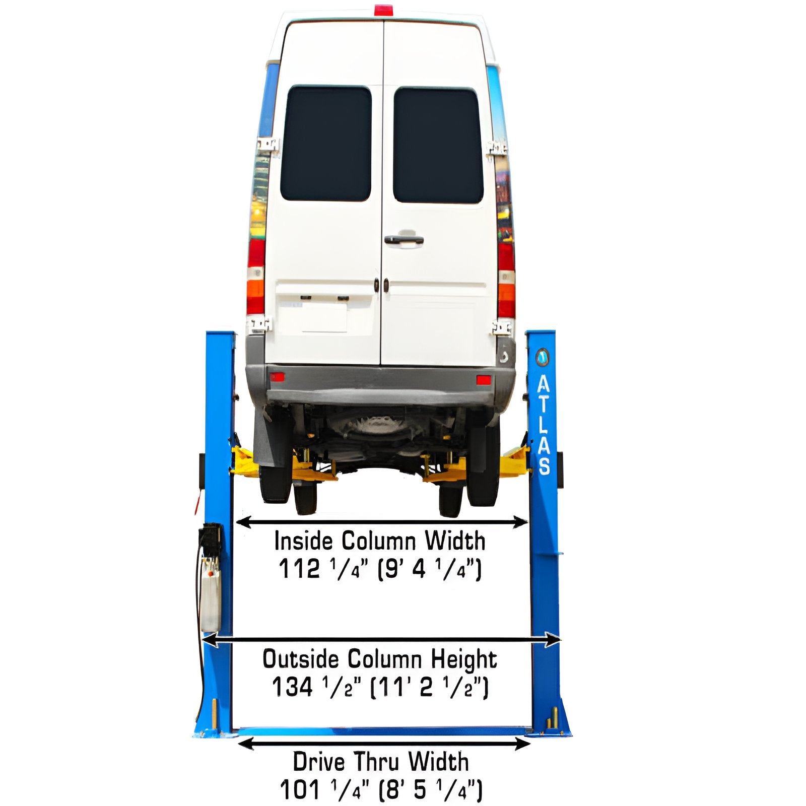 Atlas 10,000 lb 2 Post Lift, Low Ceiling SKU ATEATTD-BP10000X