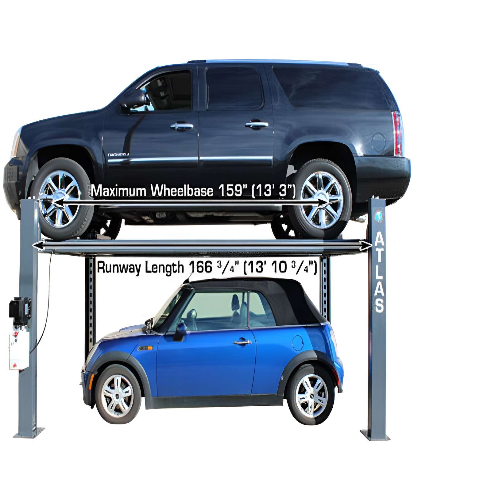 Atlas 408SL 4 Post Lift, 2 x ProJack35 Sliding Jack Combo SKU ATEATTD-408SL-COMBO