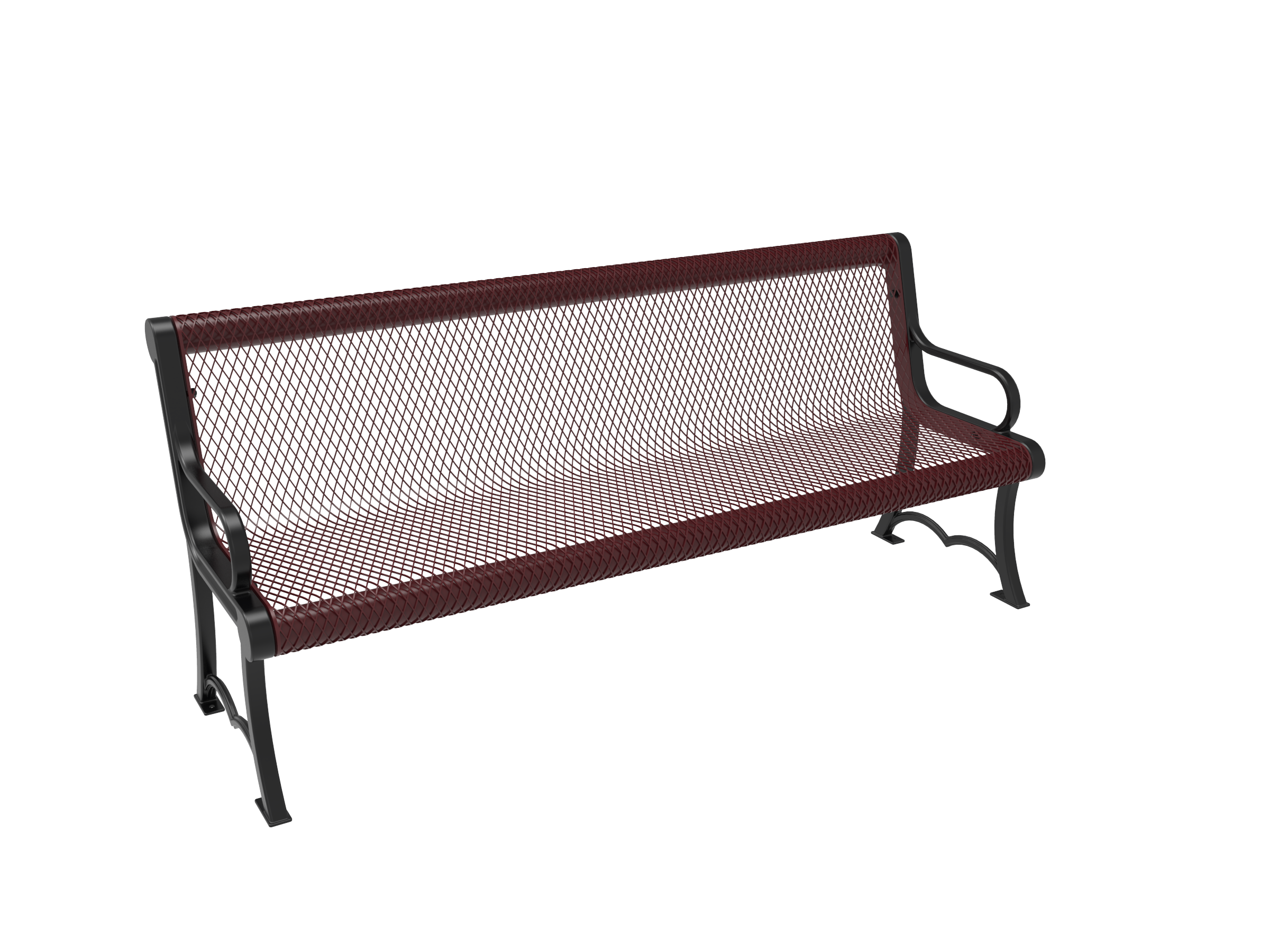 MyTCoat 4' - 6' Austin Bench w/ Arm, Expanded Metal, Cast Iron Frame SKU BAU04