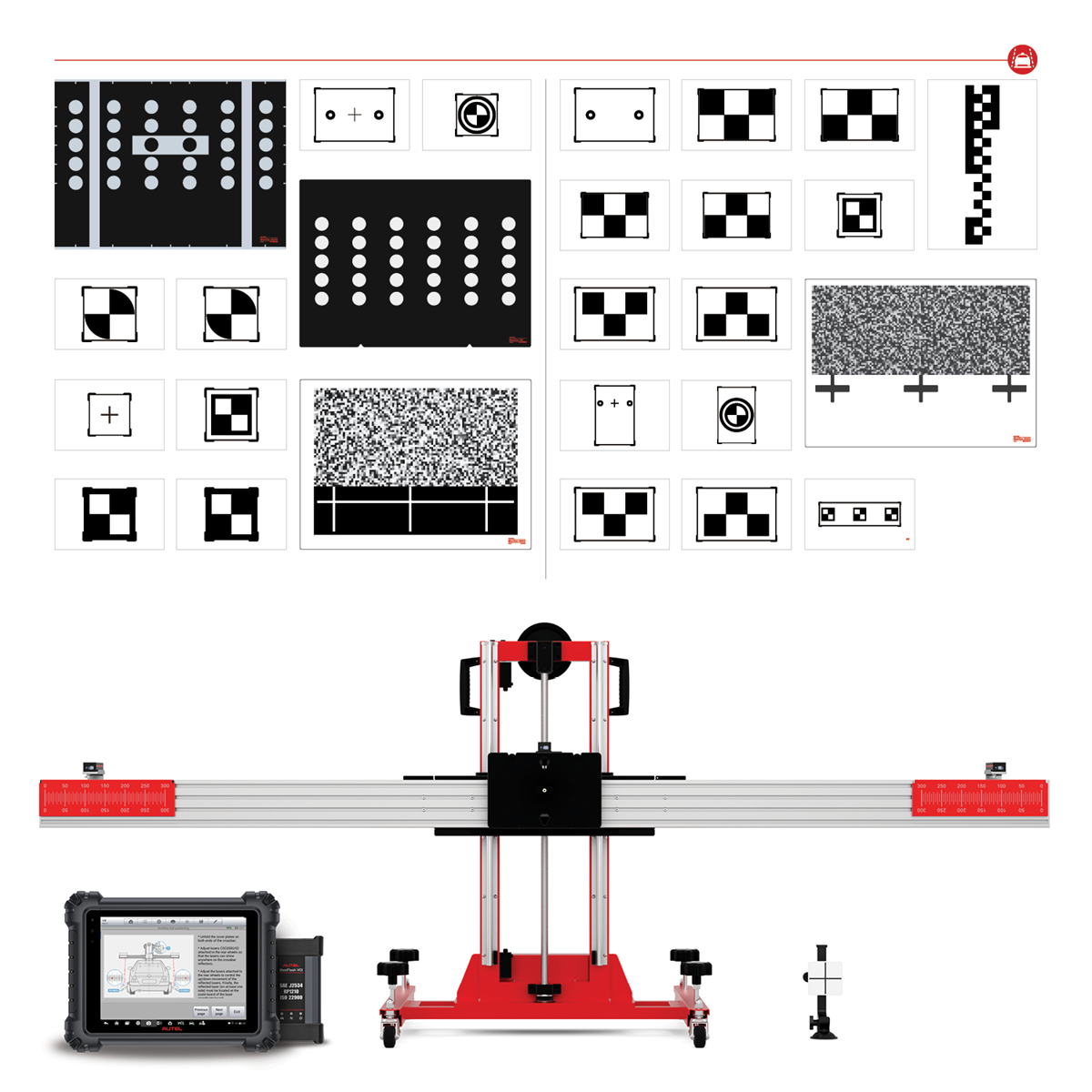 Autel ADAS LDW 2.0 T LDW Calibration Pk incl Stand, Frame, MS909, Targets, Patterns, ADAS Software SKU AULLDW20T