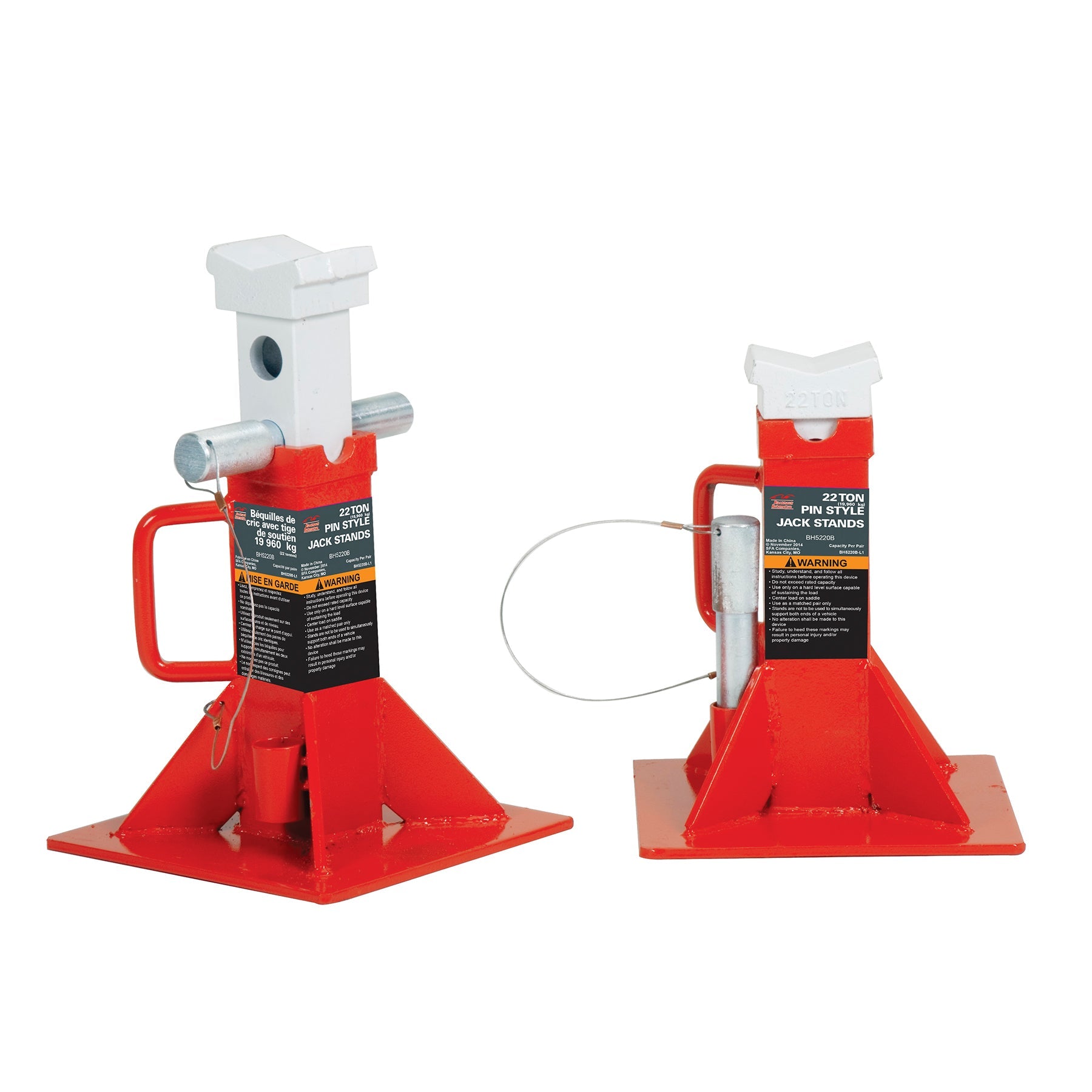 Blackhawk 22 Ton Heavy-Duty Pin Style Jack Stands SKU BH5220B