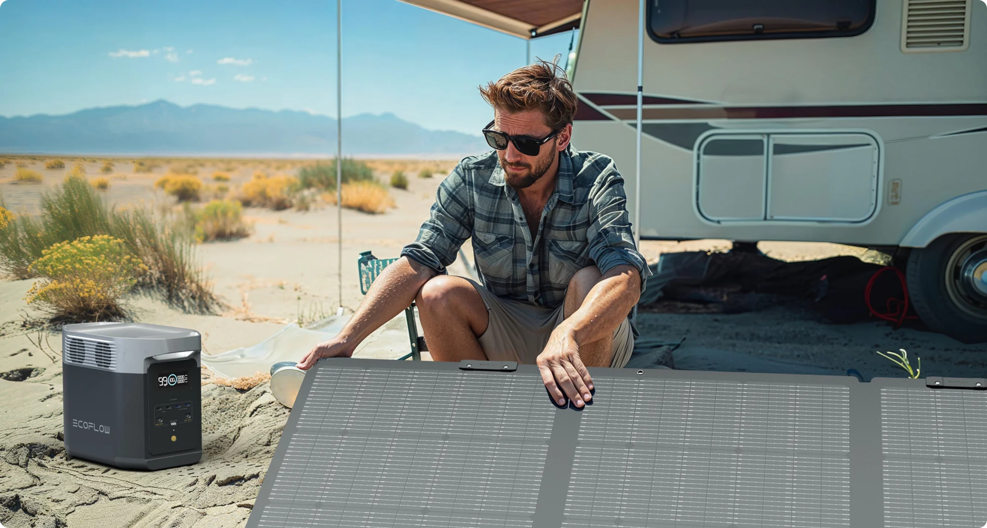 EcoFlow 220W Bifacial Portable Solar Panel SKU EFSOLAR220W