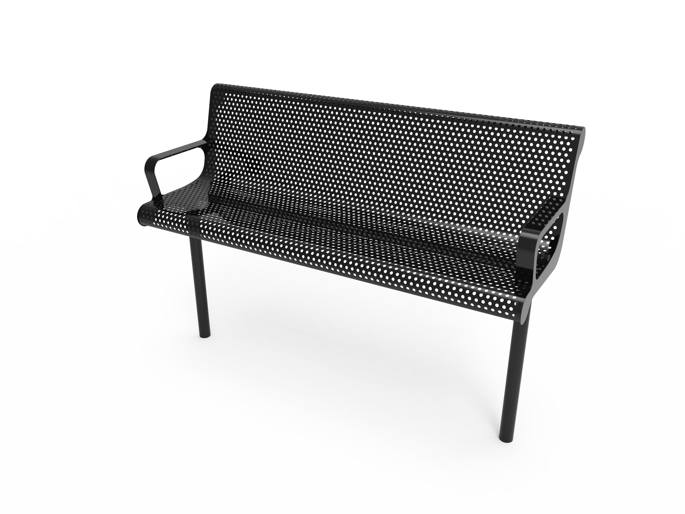 MyTCoat 4' - 6' Contoured Bench w/ Arm, Punched Steel, Inground SKU BCA04