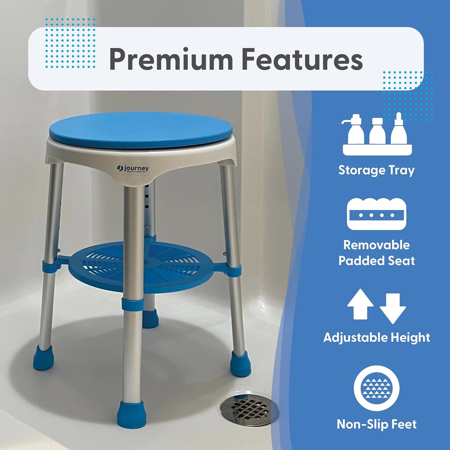 Journey Health & Lifestyle EZ Swivel Shower Stool SKU