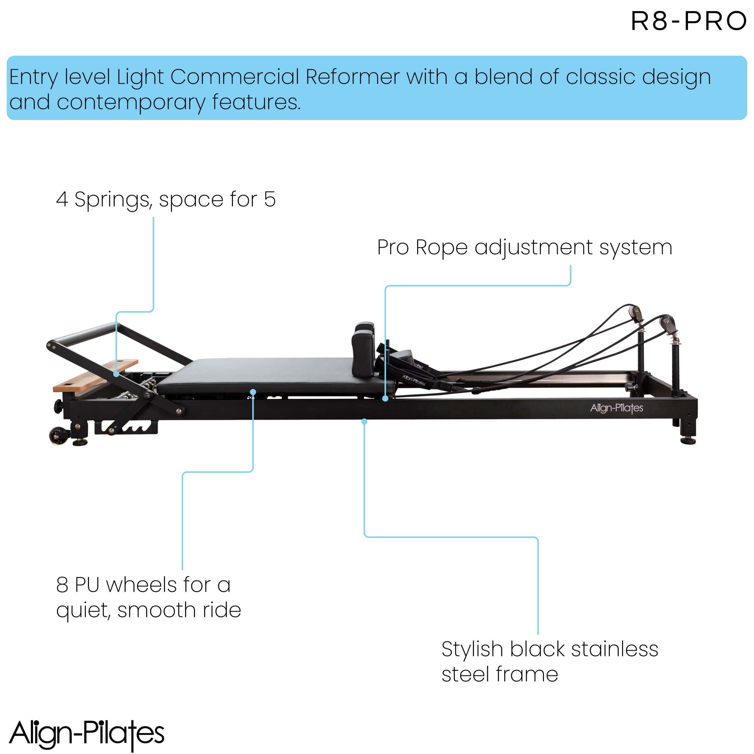 Align Pilates R8-Pro Pilates Reformer SKU PAP-REFORMR8