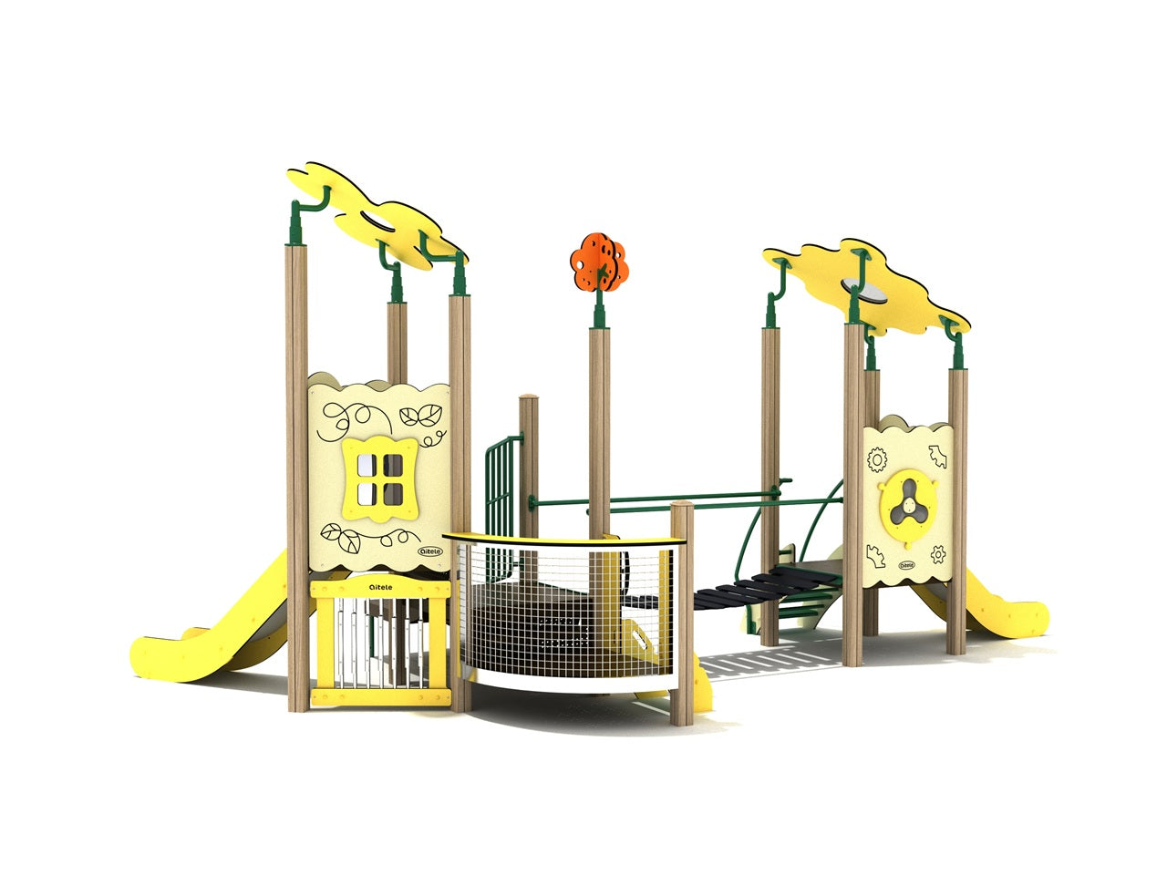 Playground Equipment Gray Beech Playground SKU PCQ007
