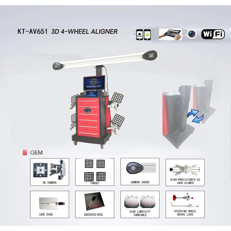 Katool Wheel Alignment Machine Works on 2 Post & Scissor Lift SKU KT-AV651