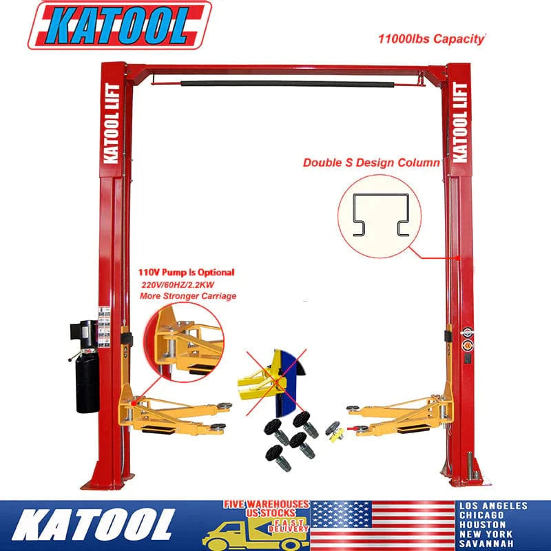 Katool Two Post Clear-floor Vehicle Lift 11,000lbs SKU KT-M110