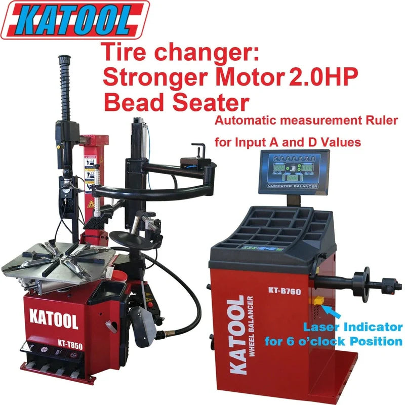 Katool Tire Changer & Wheel Balancer Combo SKU KT-T850+KT-B760