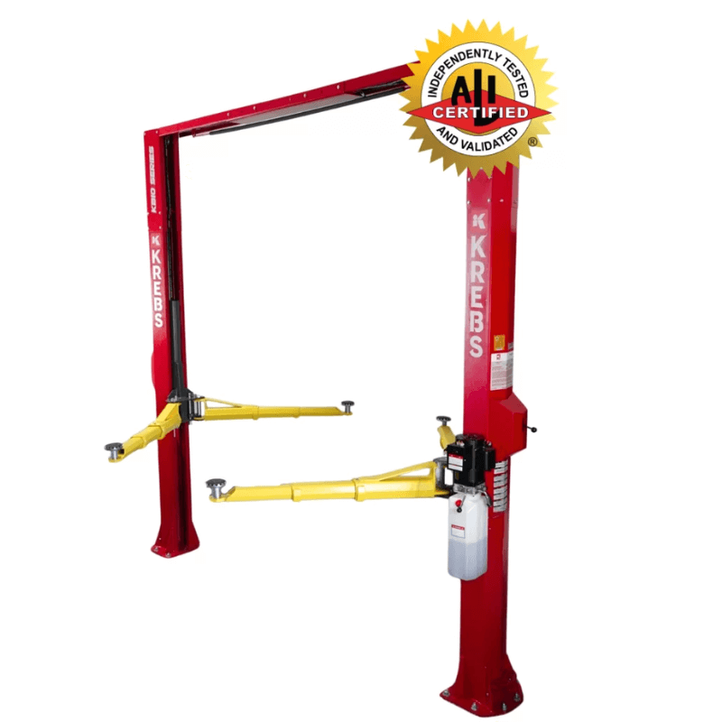 Krebs KB10 2 Post Lift, Adjustable Width, 10,000lb SKU 11800001
