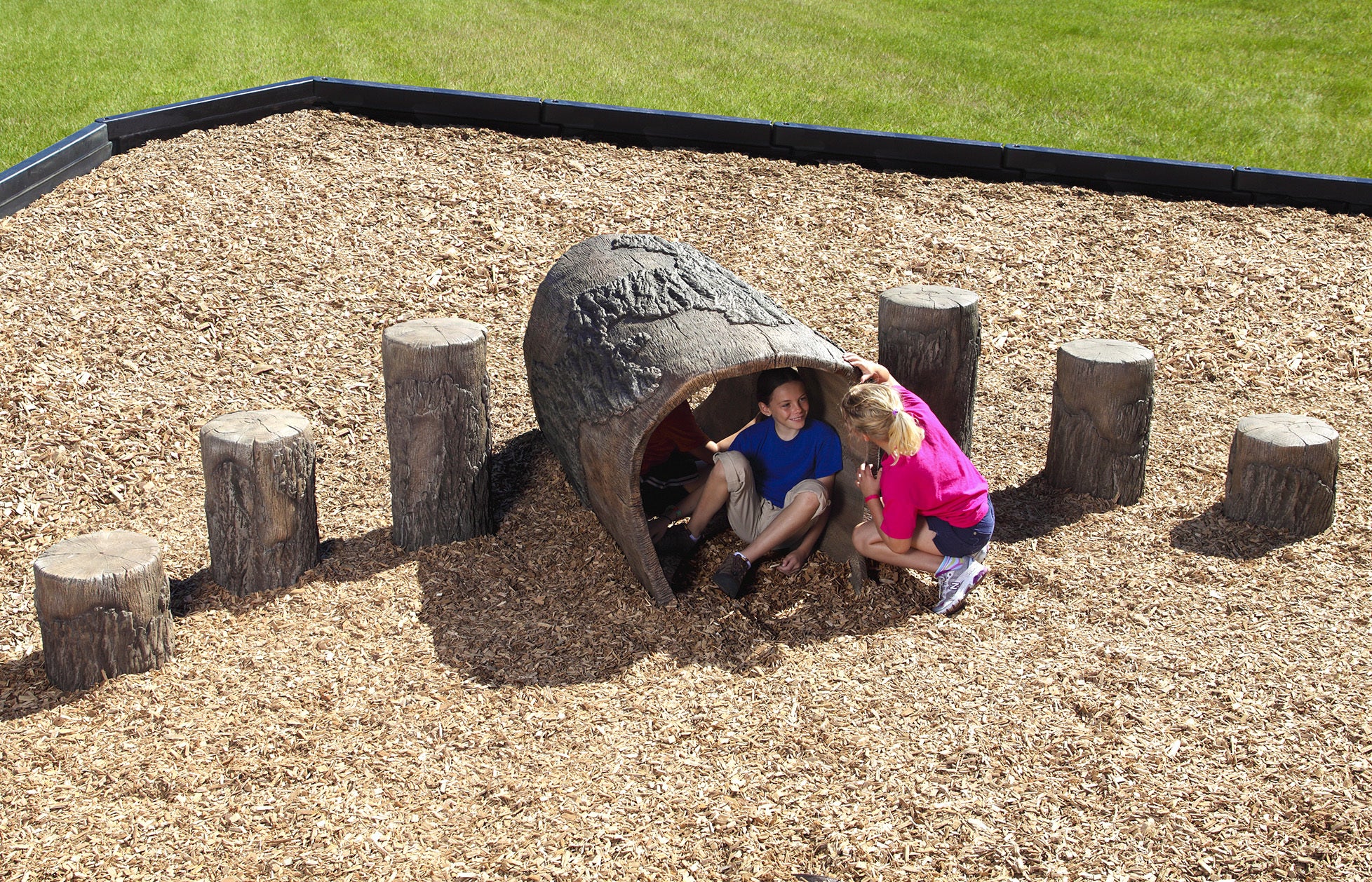 UltraPlay Nature Themed Playground Log Crawl Tunnel SKU 6LT