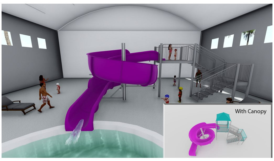 Spectrum Aquatics SlideWorx Single 450 Open Flume Poolside Water Slide SKU 233400