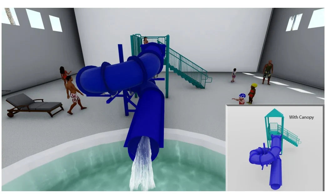 Spectrum Aquatics SlideWorx Single 360 Closed Flume Poolside Water Slide SKU 233402