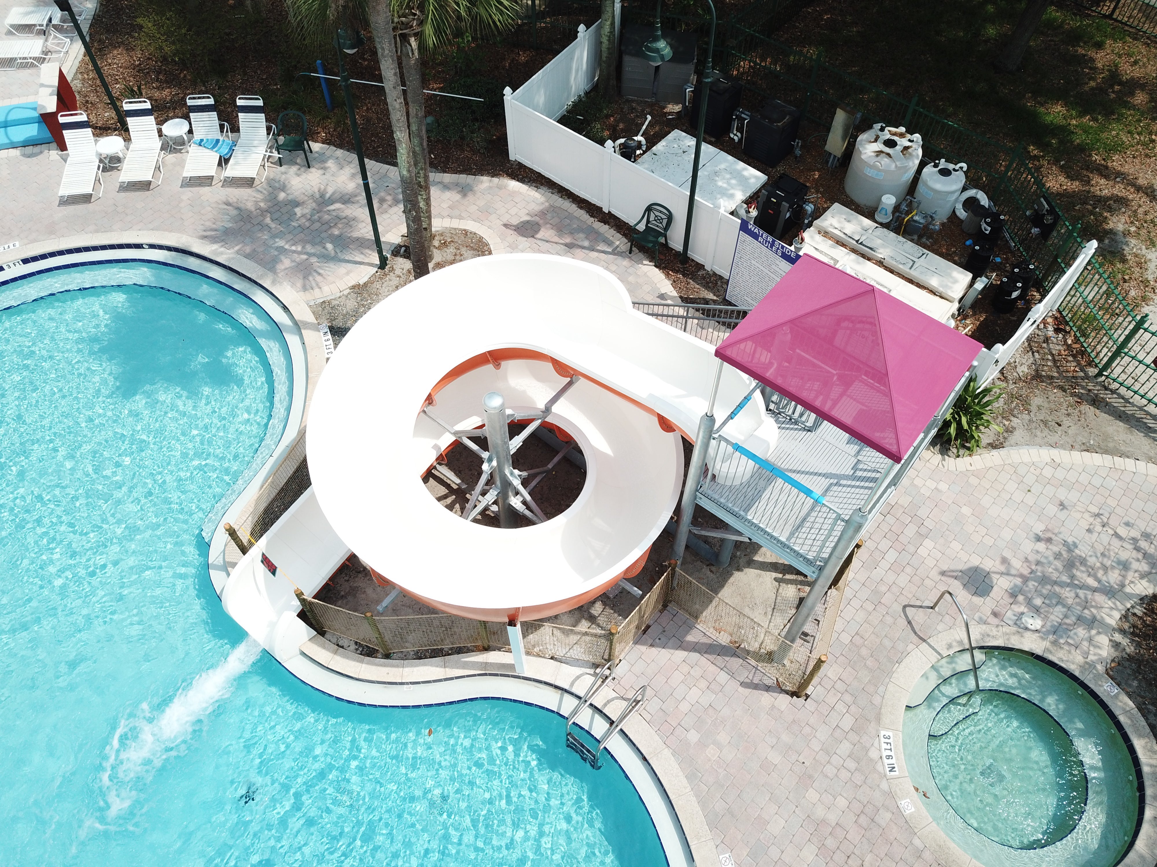 Spectrum Aquatics SlideWorx Single 450 Open Flume Poolside Water Slide SKU 233400