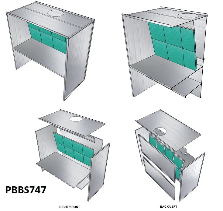 Merchant 1 Manufacturing Bench Style Paint Booths SKU PBBT744