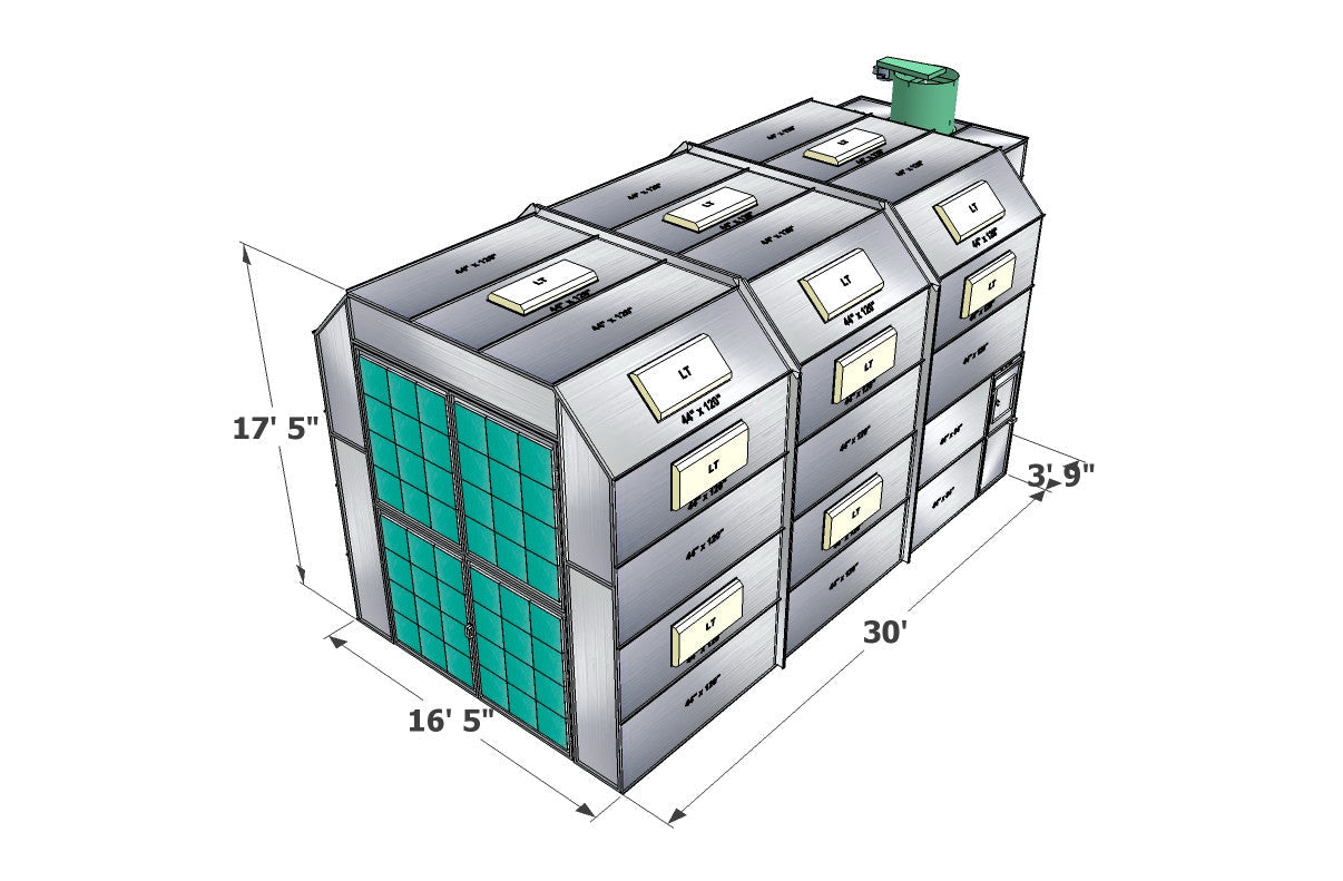 Merchant 1 Manufacturing Truck Cross Flow Paint Booth SKU PBTCF161734