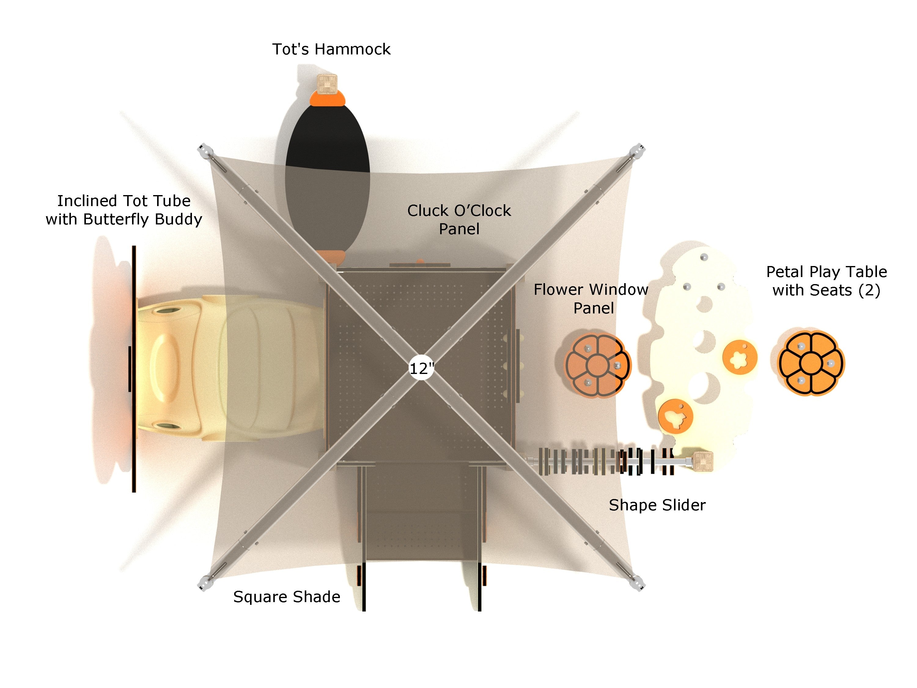 Playground Equipment Eastern Redbud Canopy Mini Playground SKU PCM003