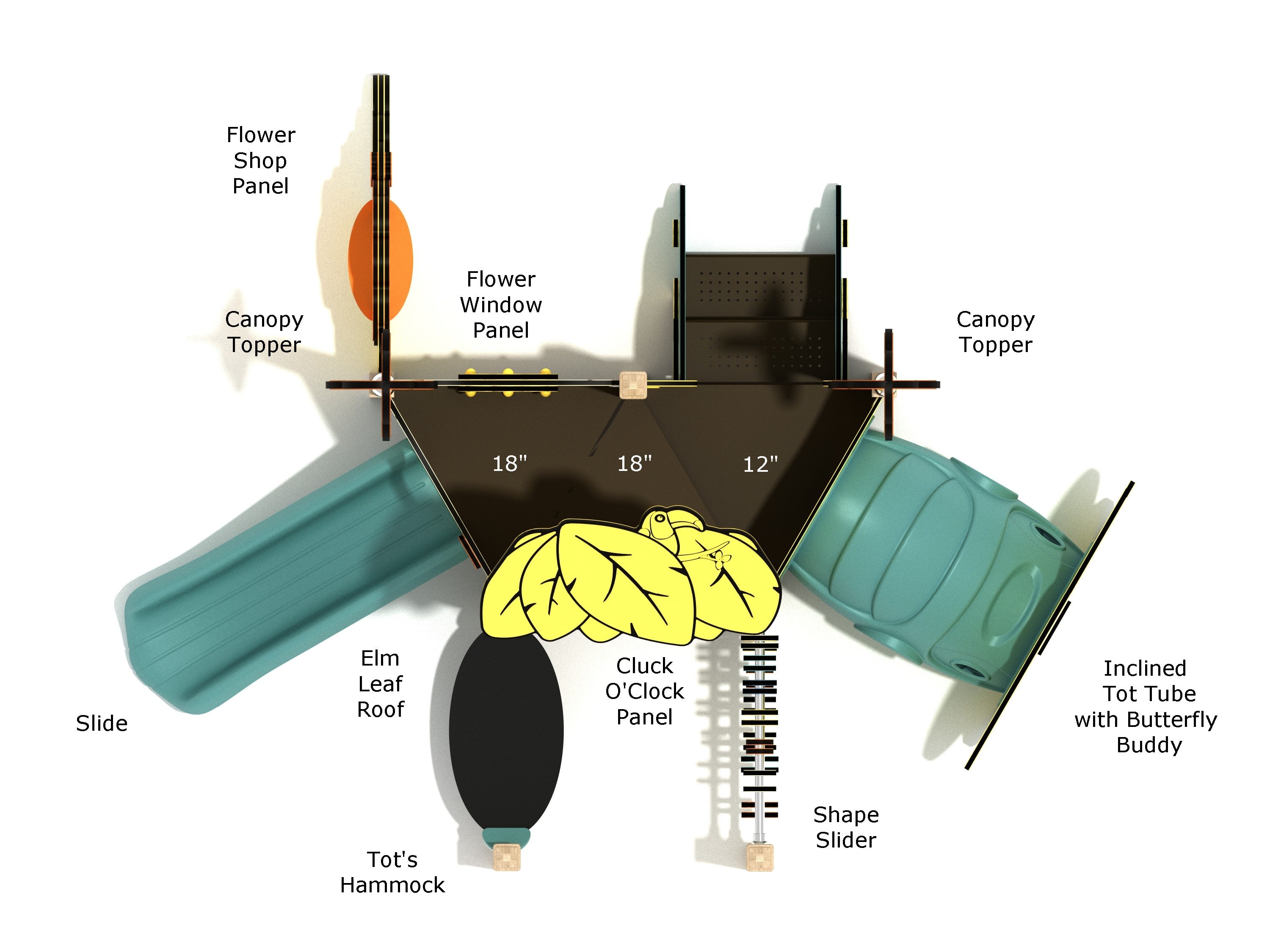 Playground Equipment English Hawthorn Canopy Mini Playground SKU PCM008