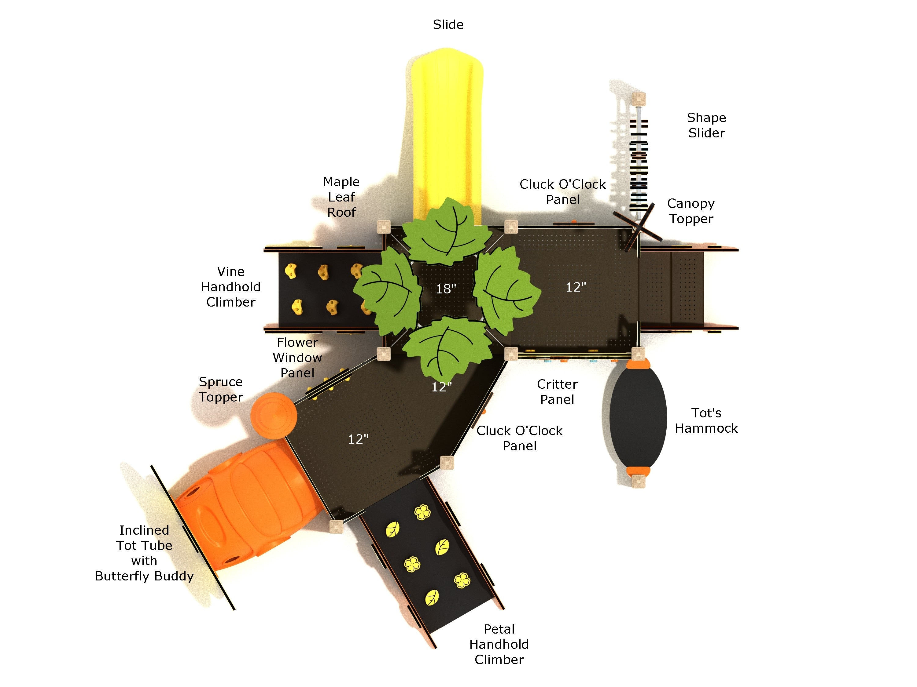 Playground Equipment Dogwood Canopy Mini Playground SKU PCM013