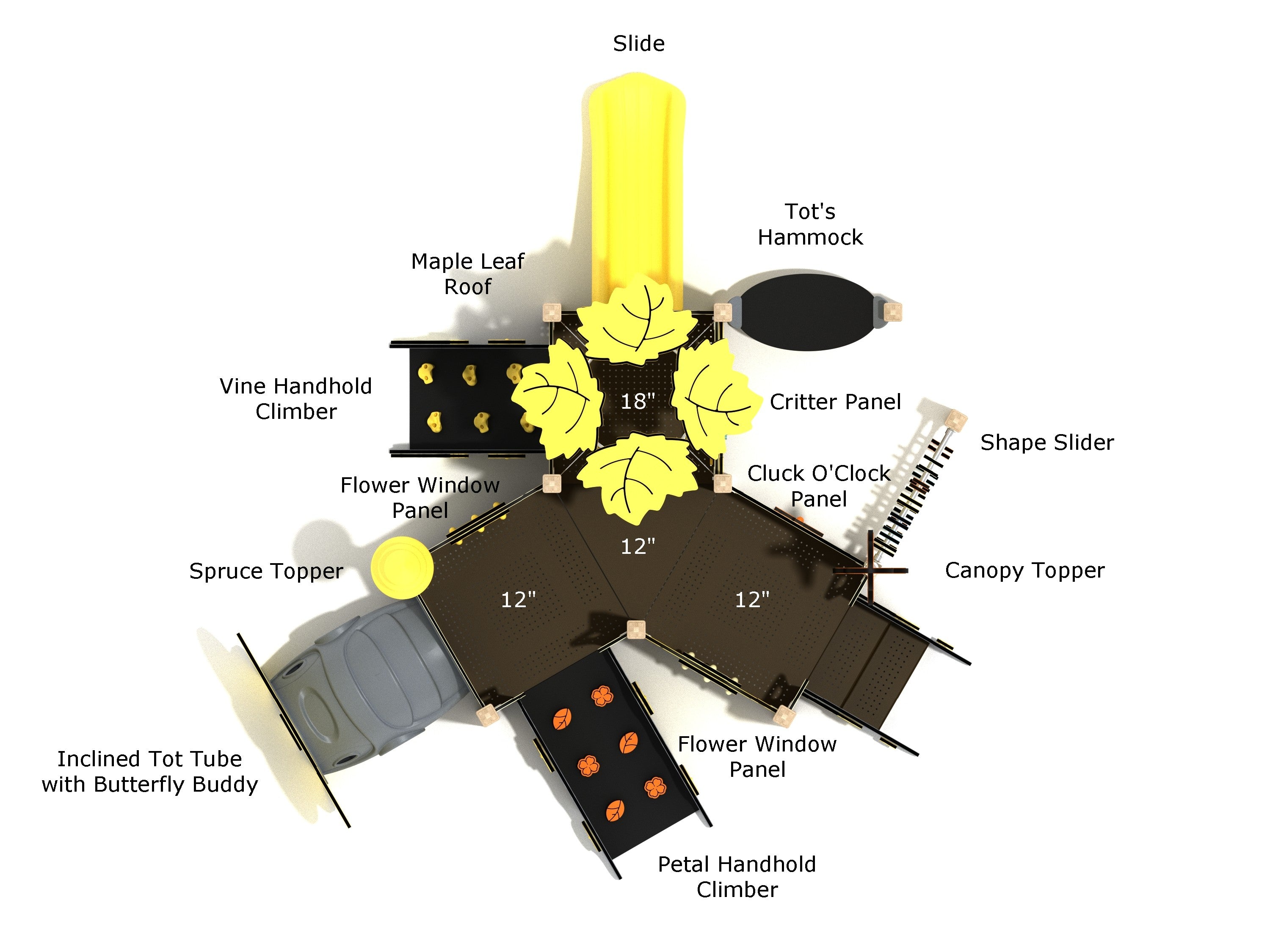 Playground Equipment Huckleberry Canopy Mini Playground SKU PCM014