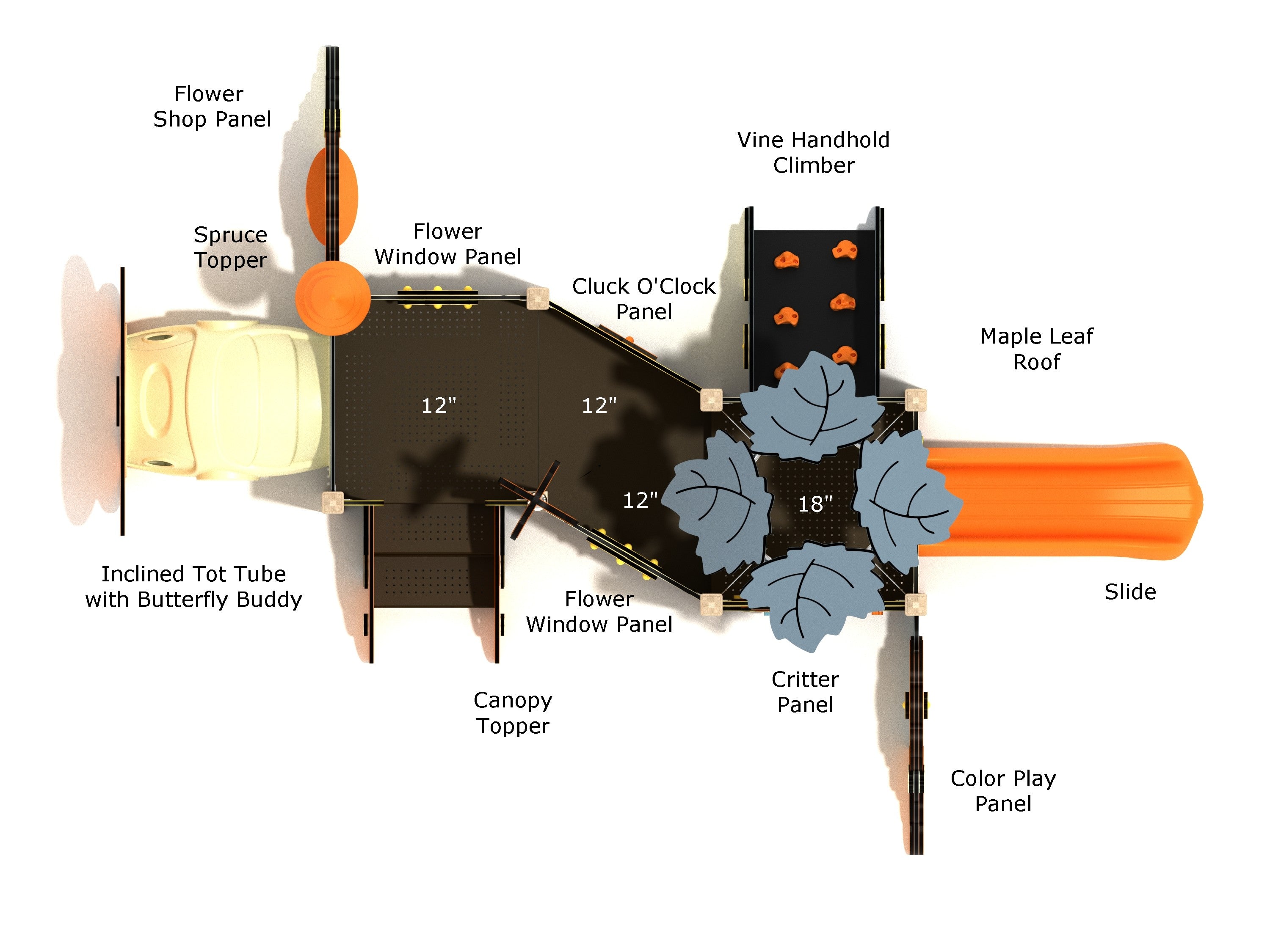 Playground Equipment Peony Canopy Mini Playground SKU PCM017