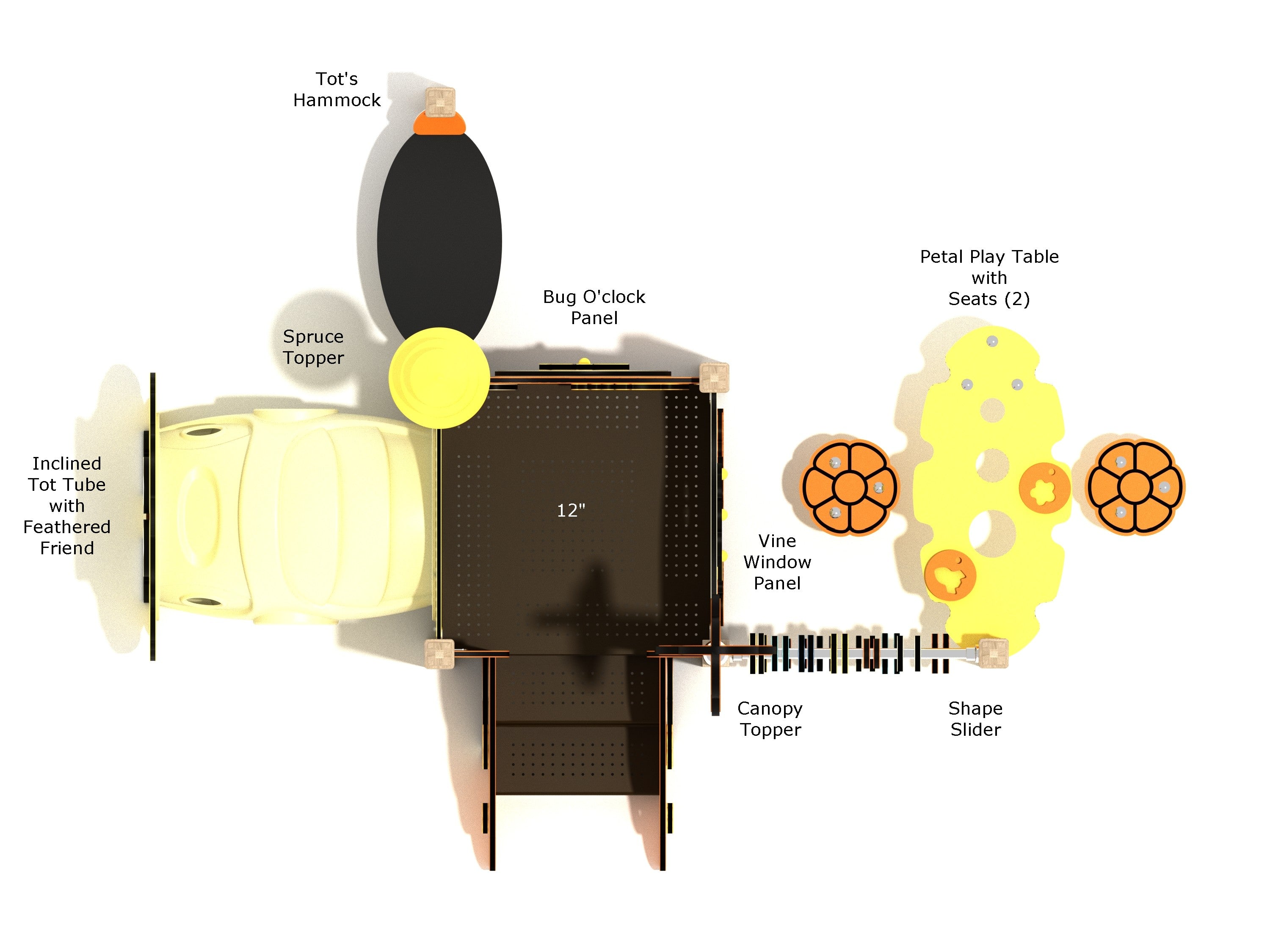 Playground Equipment Siberian Cypress Canopy Mini Playground SKU PCM019