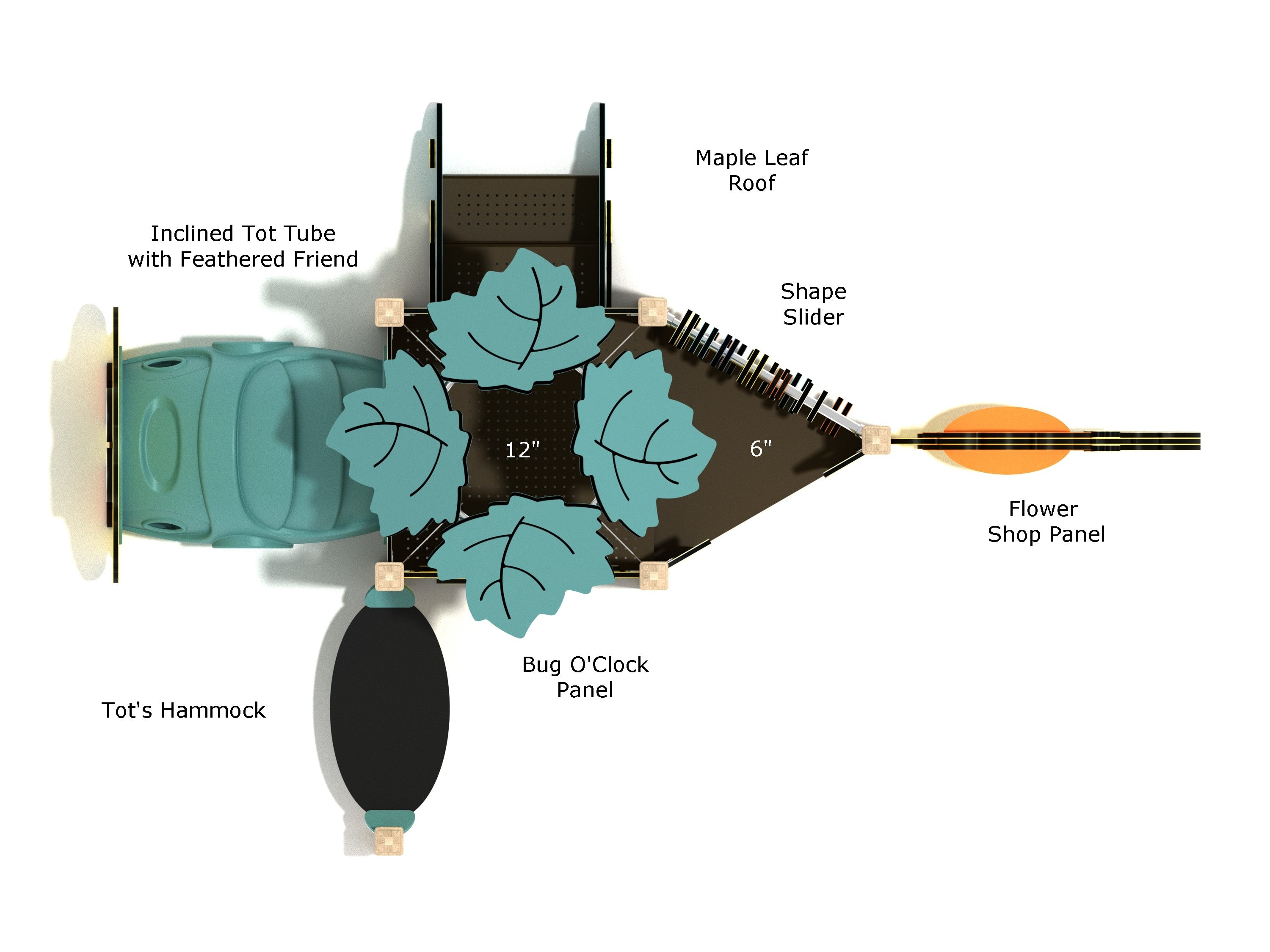 Playground Equipment Banana Shrub Canopy Mini Playground SKU PCM020