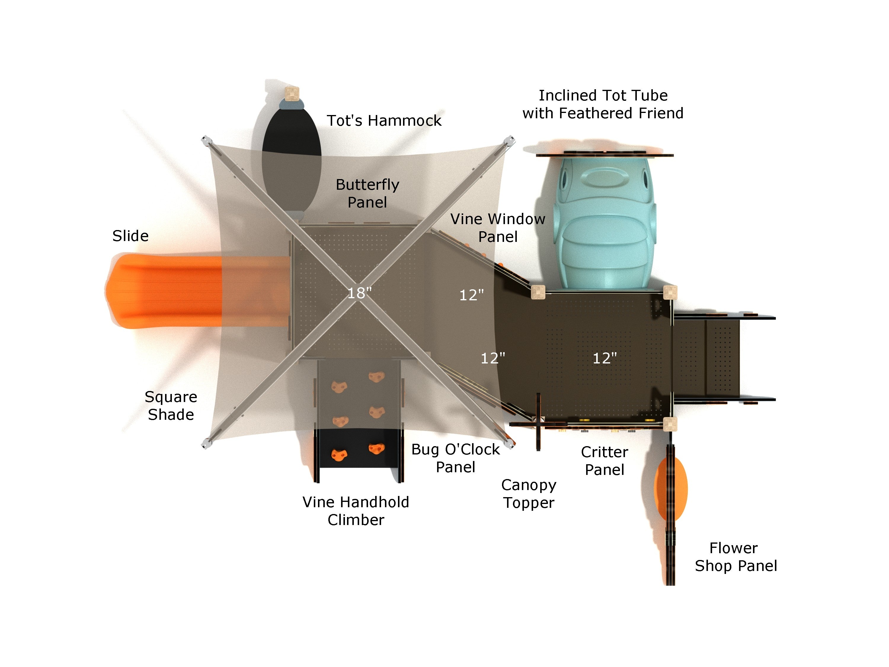 Playground Equipment Fuchsia Canopy Mini Playground SKU PCM024