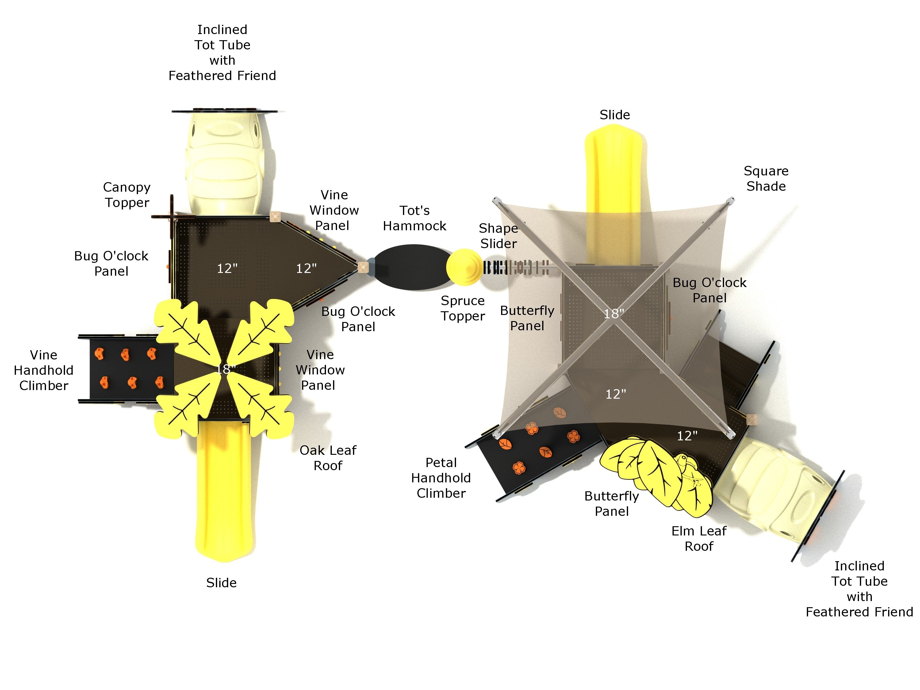 Playground Equipment Hydrangea Canopy Mini Playground SKU PCM031