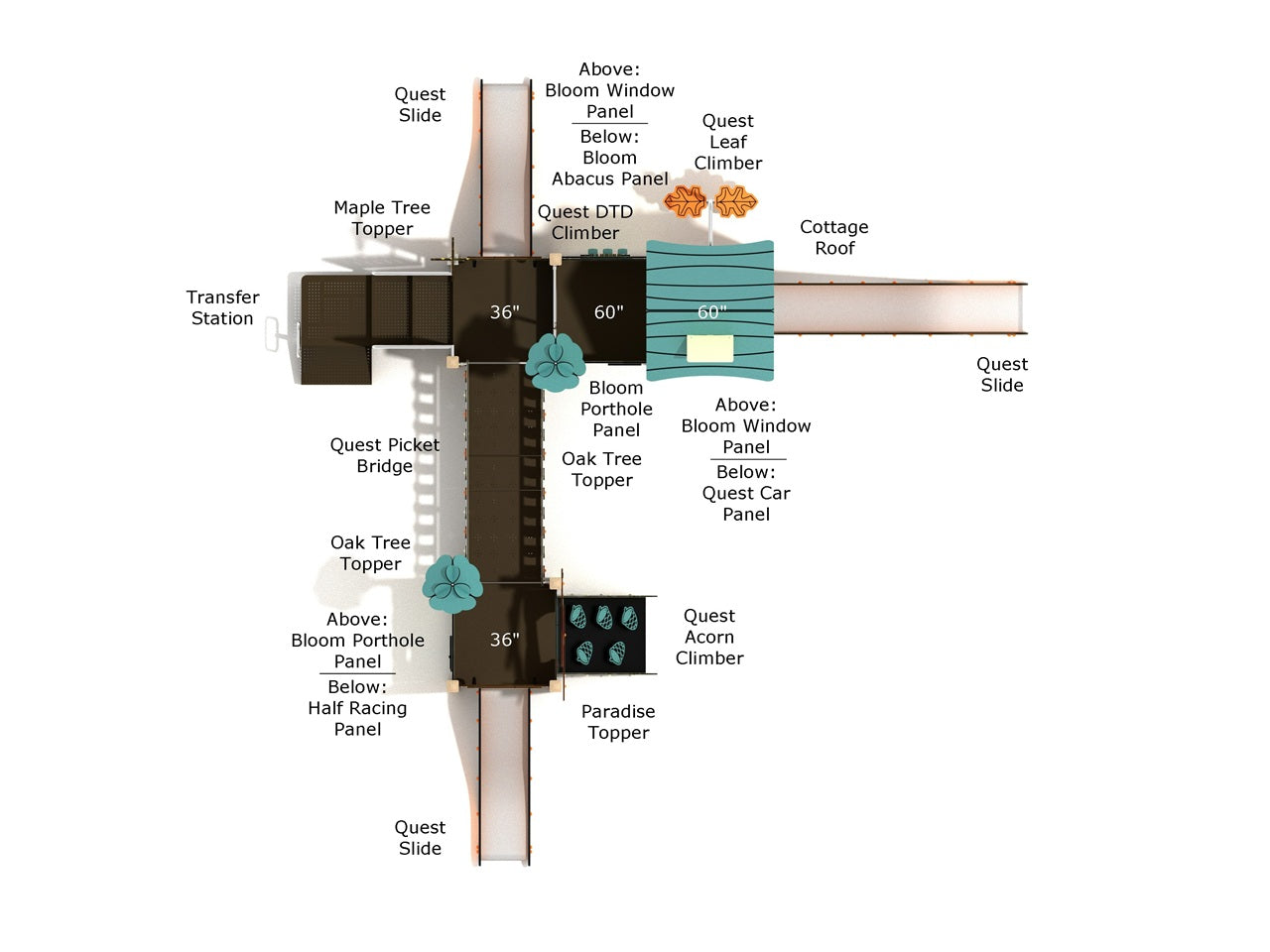 Playground Equipment Iron Oak Playground SKU PCQ006